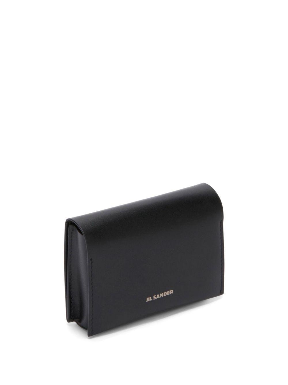 JIL SANDER Logo-print Leather Cardholder In Black Product Image