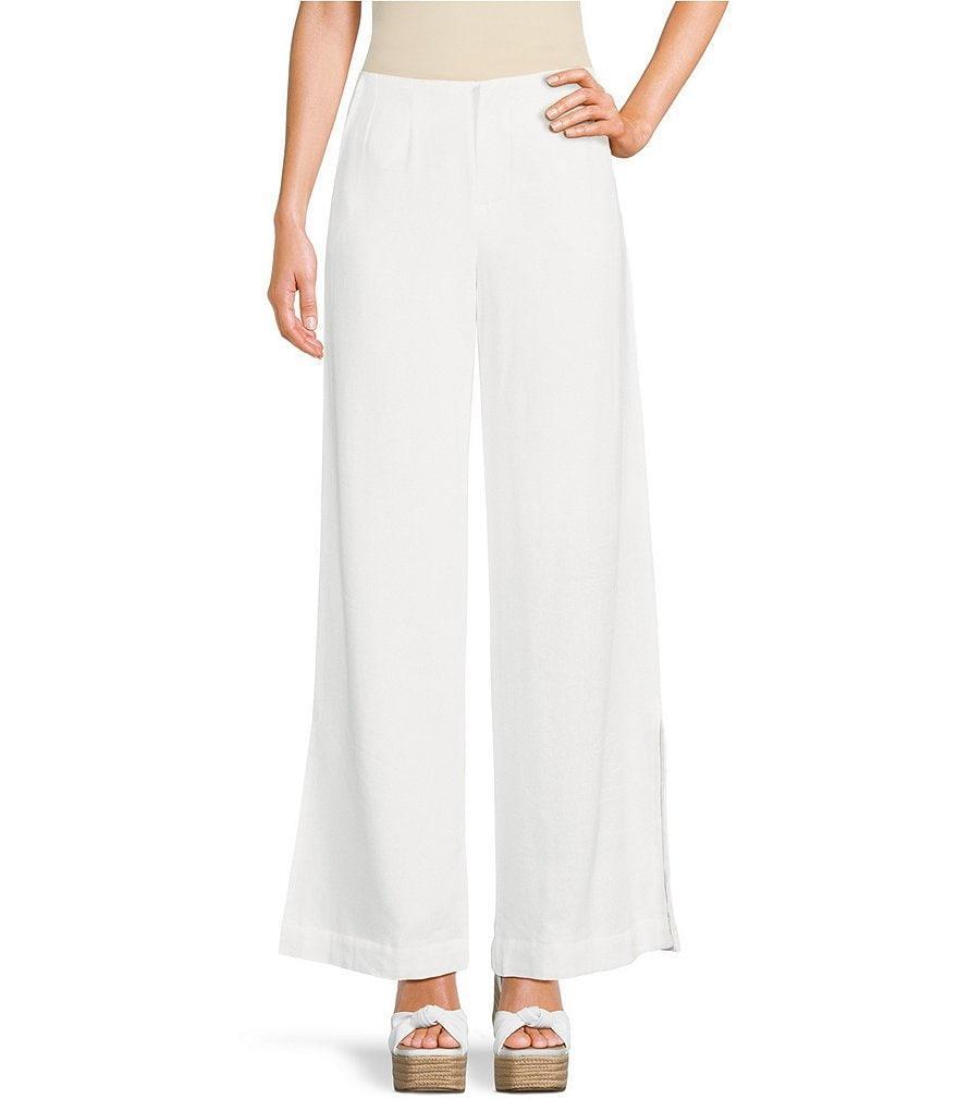 GB High Waisted Wide Leg Linen Pants Product Image