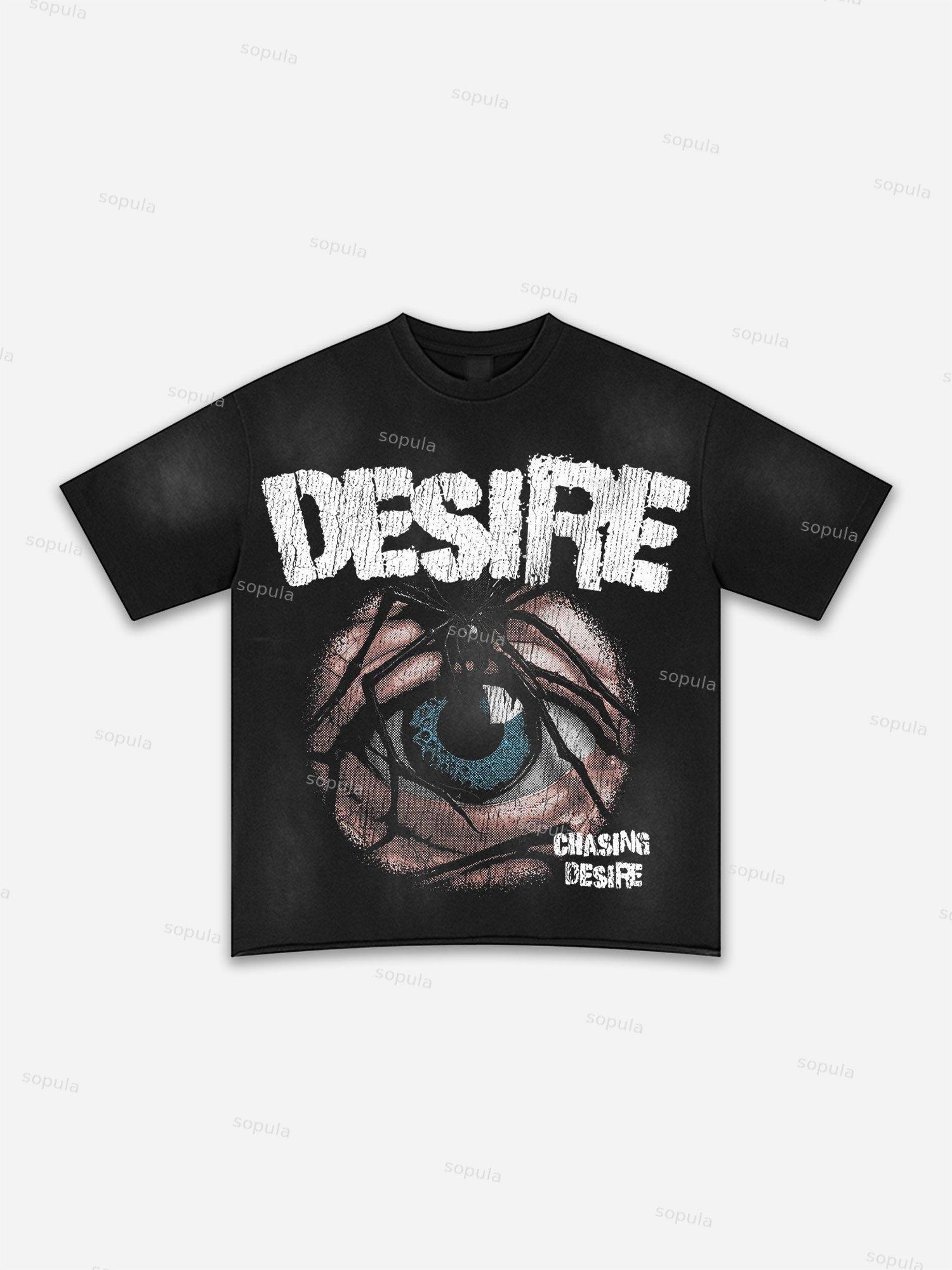 Lips Graphic Print Washed T-shirt Product Image