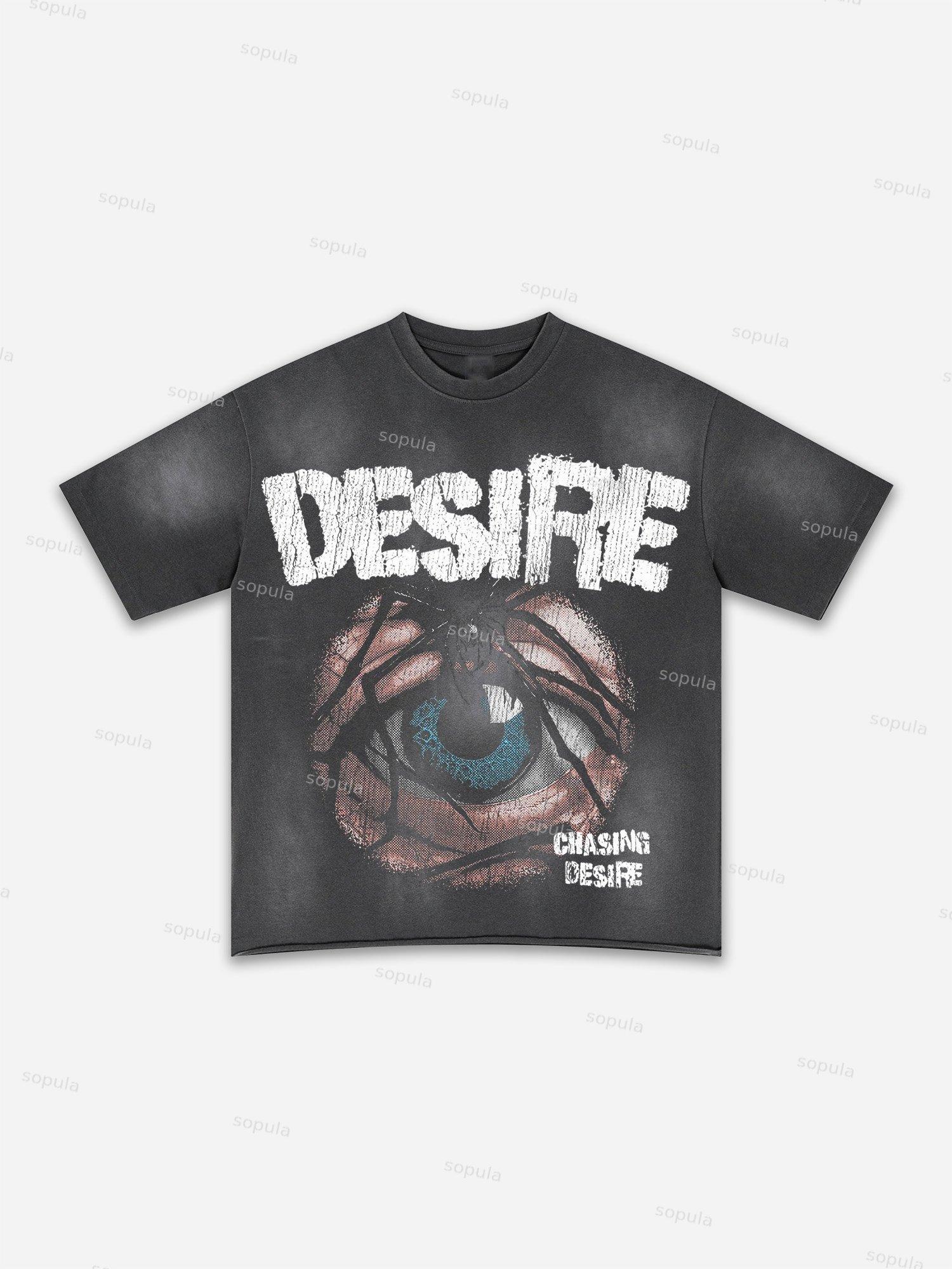 Lips Graphic Print Washed T-shirt Product Image