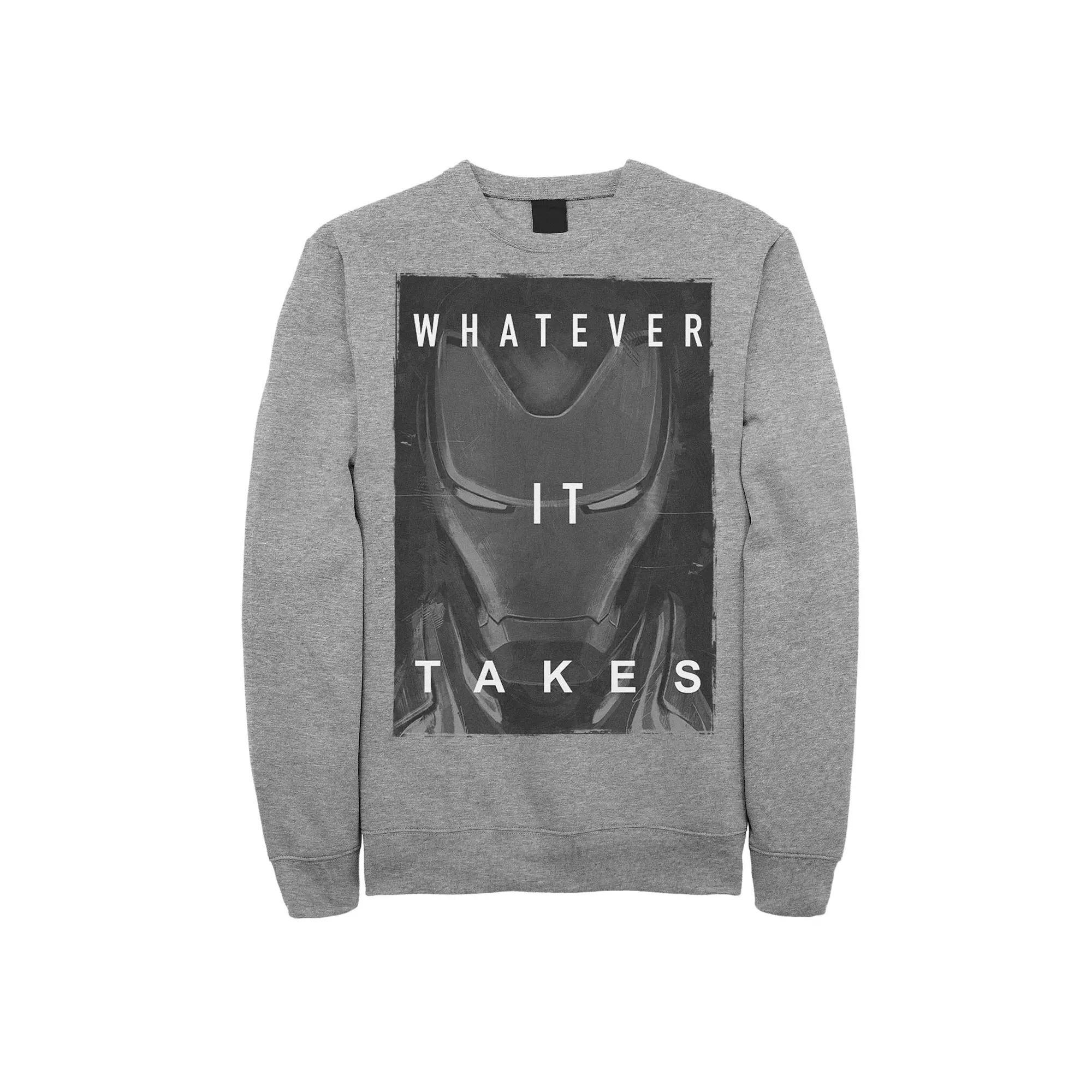 Mens Marvel Avengers Endgame Iron Man Dark Poster Sweatshirt Athletic Grey Product Image
