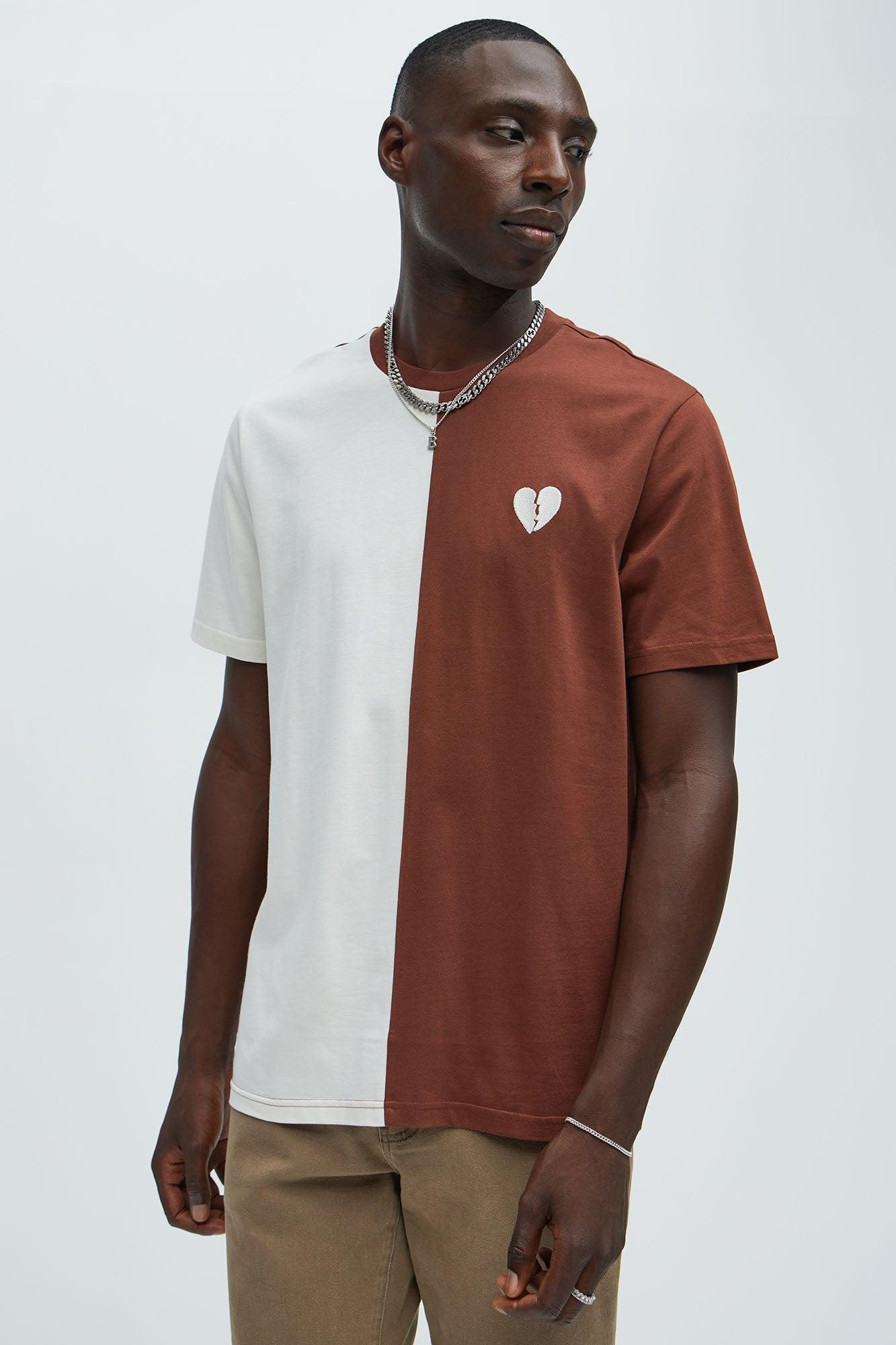 Heart Break Short Sleeve Tee - Rust/combo Product Image