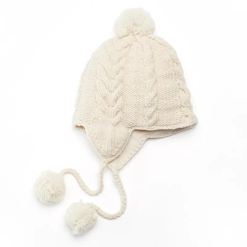 SIJJL Womens Cable-Knit Wool Trapper Hat Product Image