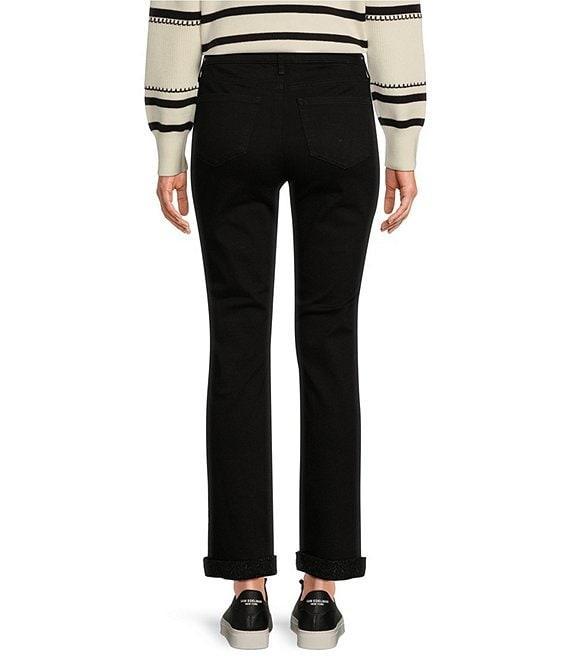 NYDJ Sheri Lift Tuck® Stretch Denim Rolled Cheetah Cuff Slim Leg Mid Rise Ankle Jean Product Image