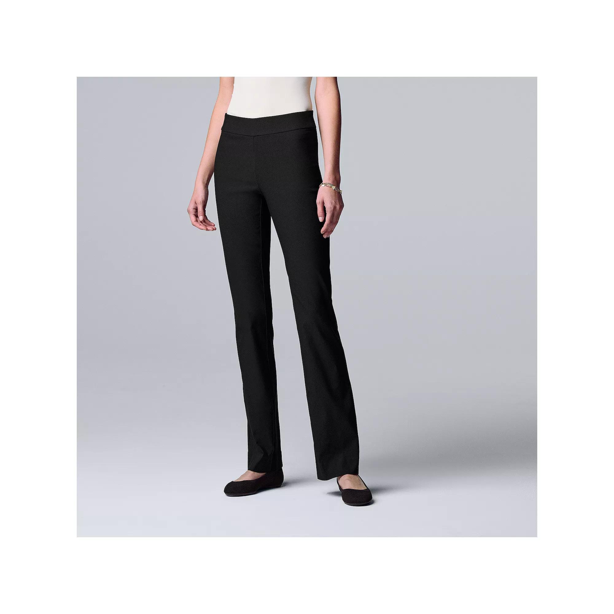 Women's Simply Vera Vera Wang Simply Modern Bootcut Pants, Size: XL Short, Black Product Image