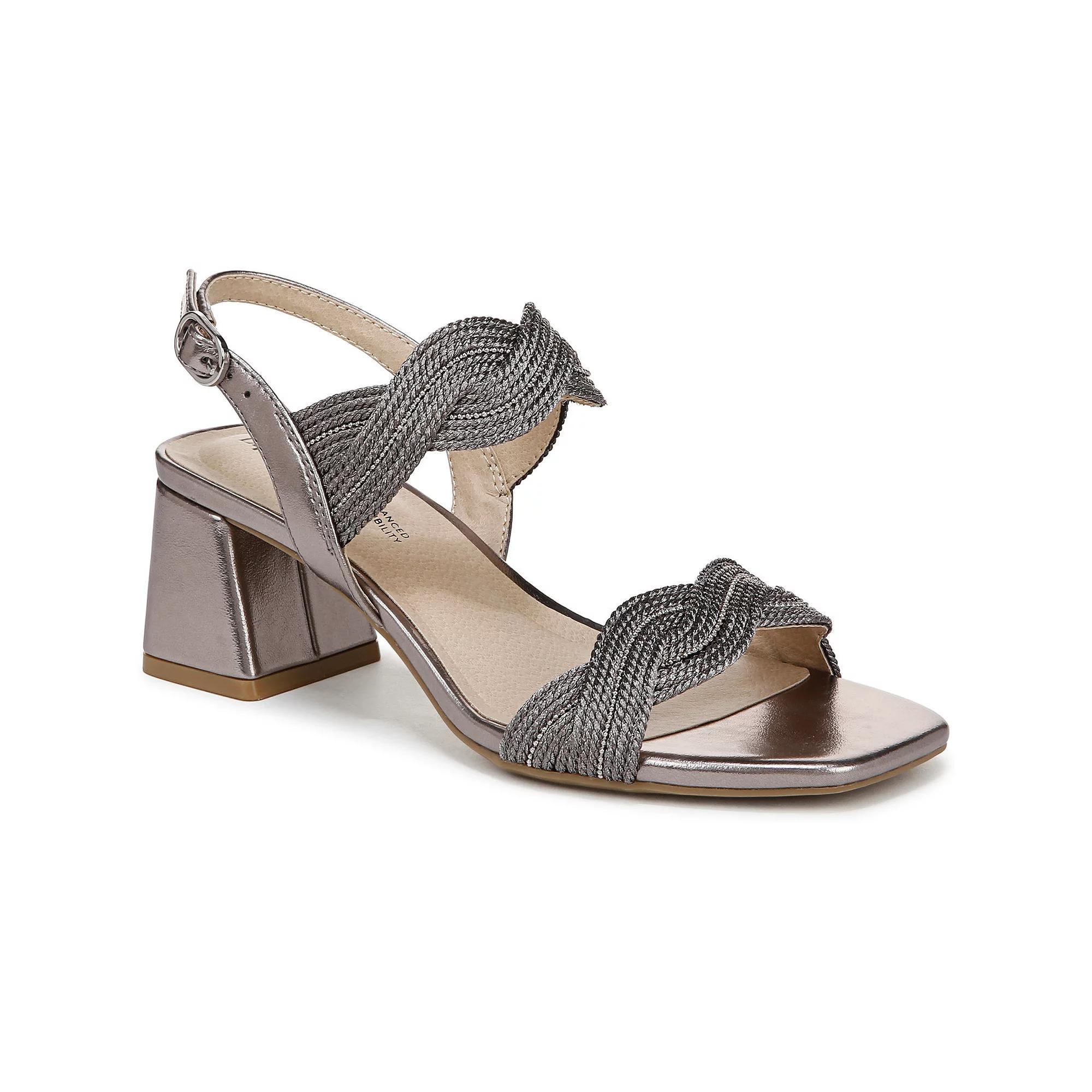 LifeStride Charnelle Women's Block Heel Sandals, Size: 9.5 Wide, Silver Gray Product Image