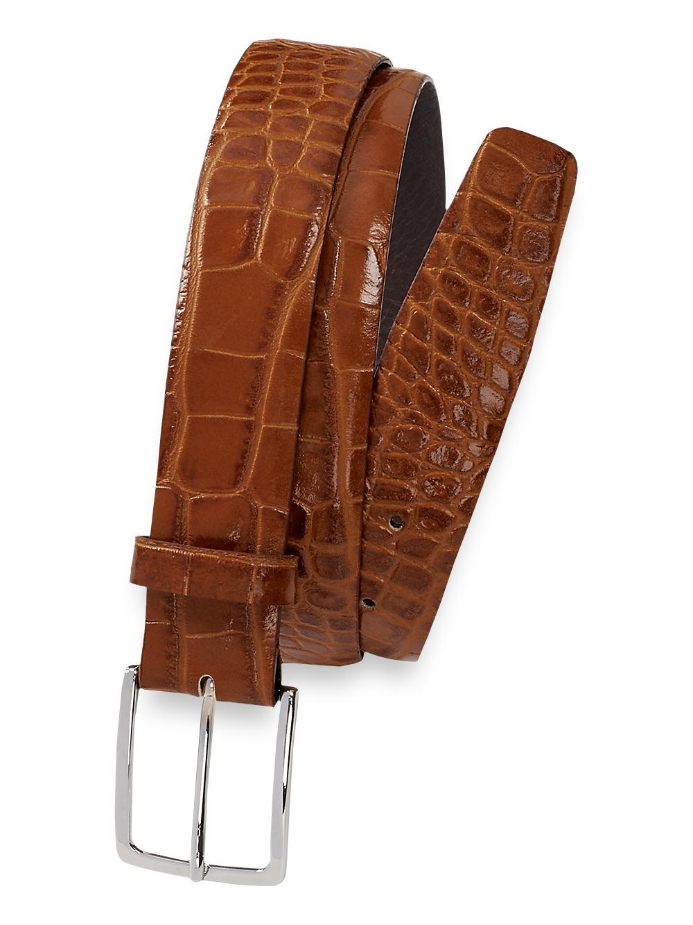Crocodile Embossed with Changeable Buckle Belt - Navy Product Image