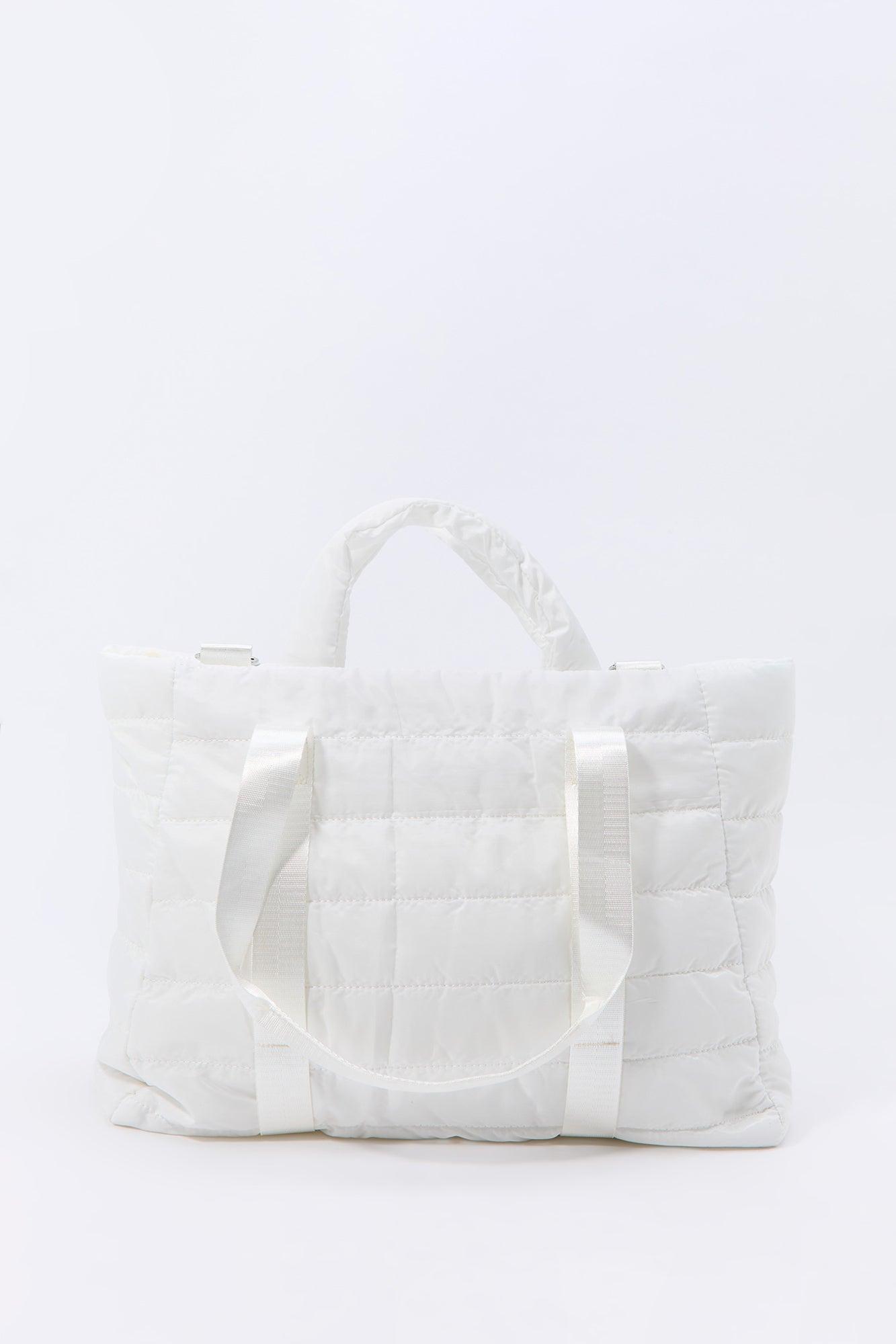 Quilted Nylon Tote Bag Female Product Image
