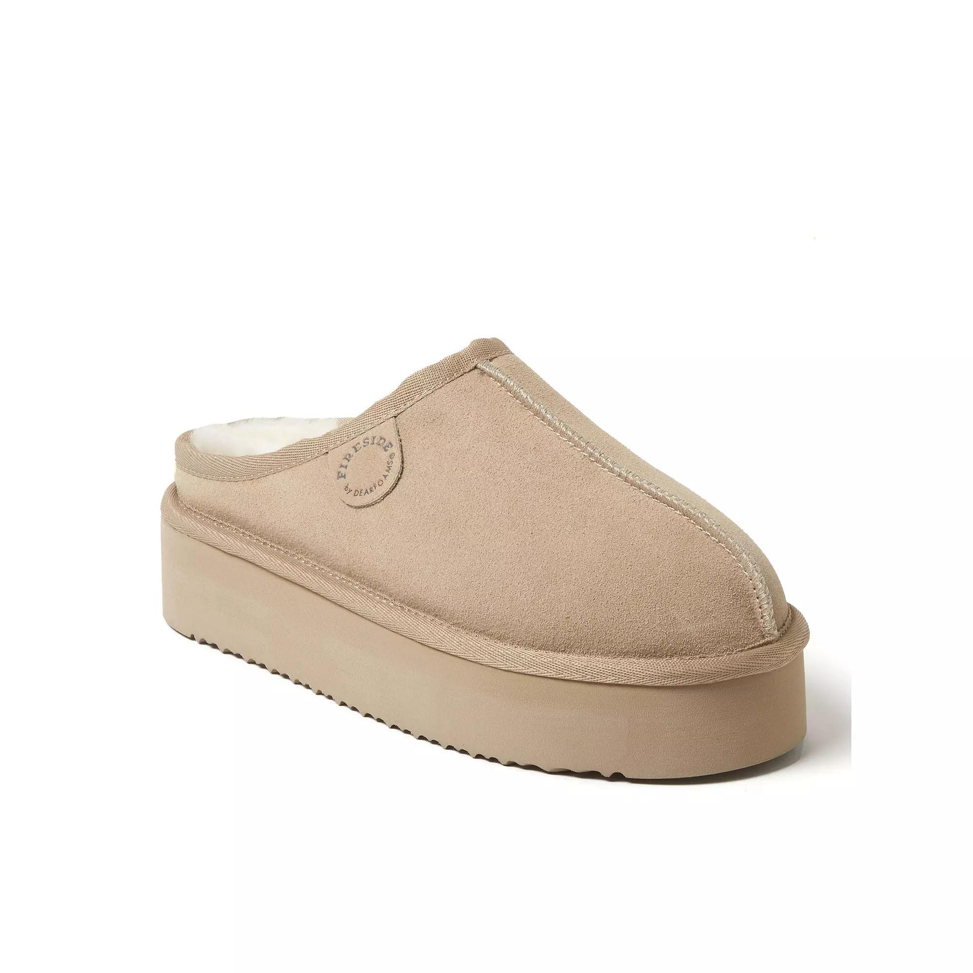 Fireside by Dearfoams Queenstown Women's Platform Clog Slippers, Size: 7, Black Product Image