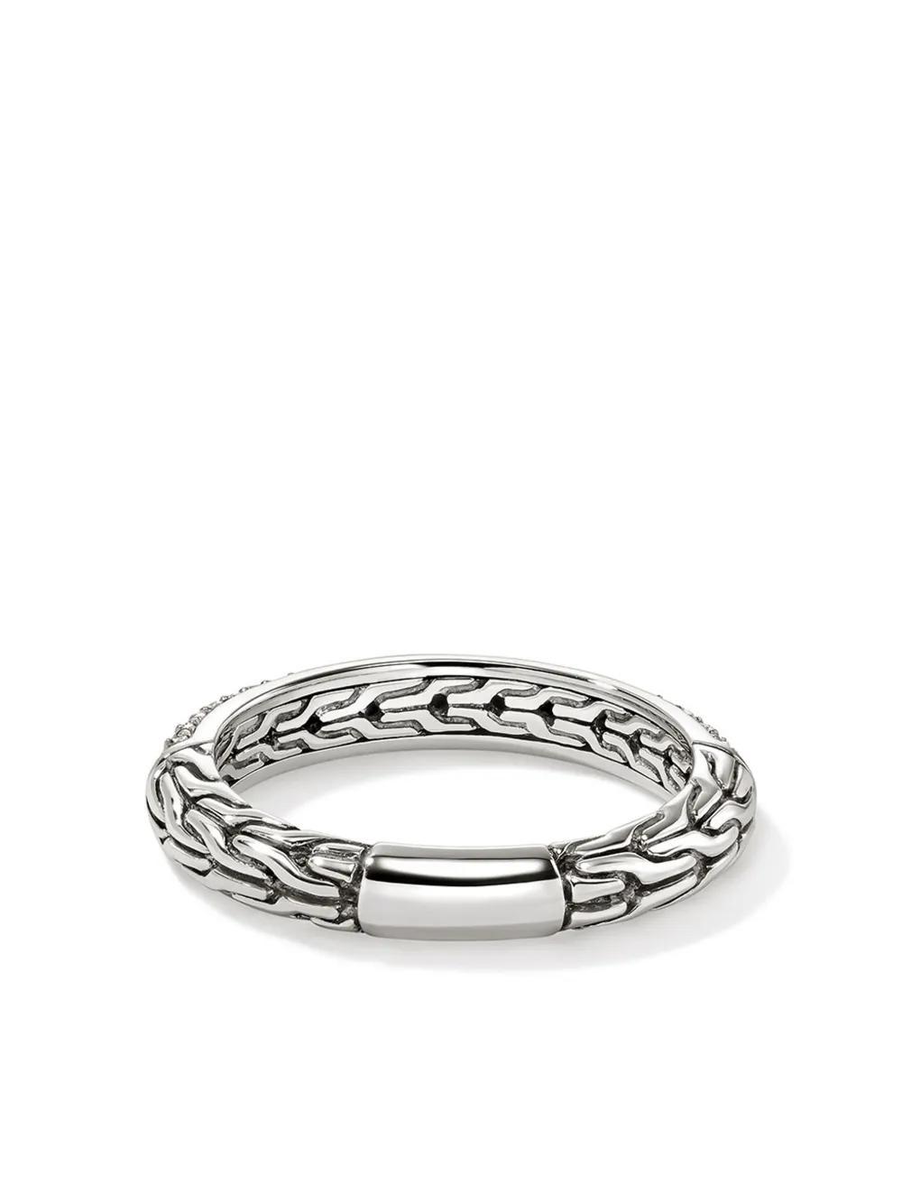 JOHN HARDY Sterling Silver Jh Essential Diamond Band Ring Product Image