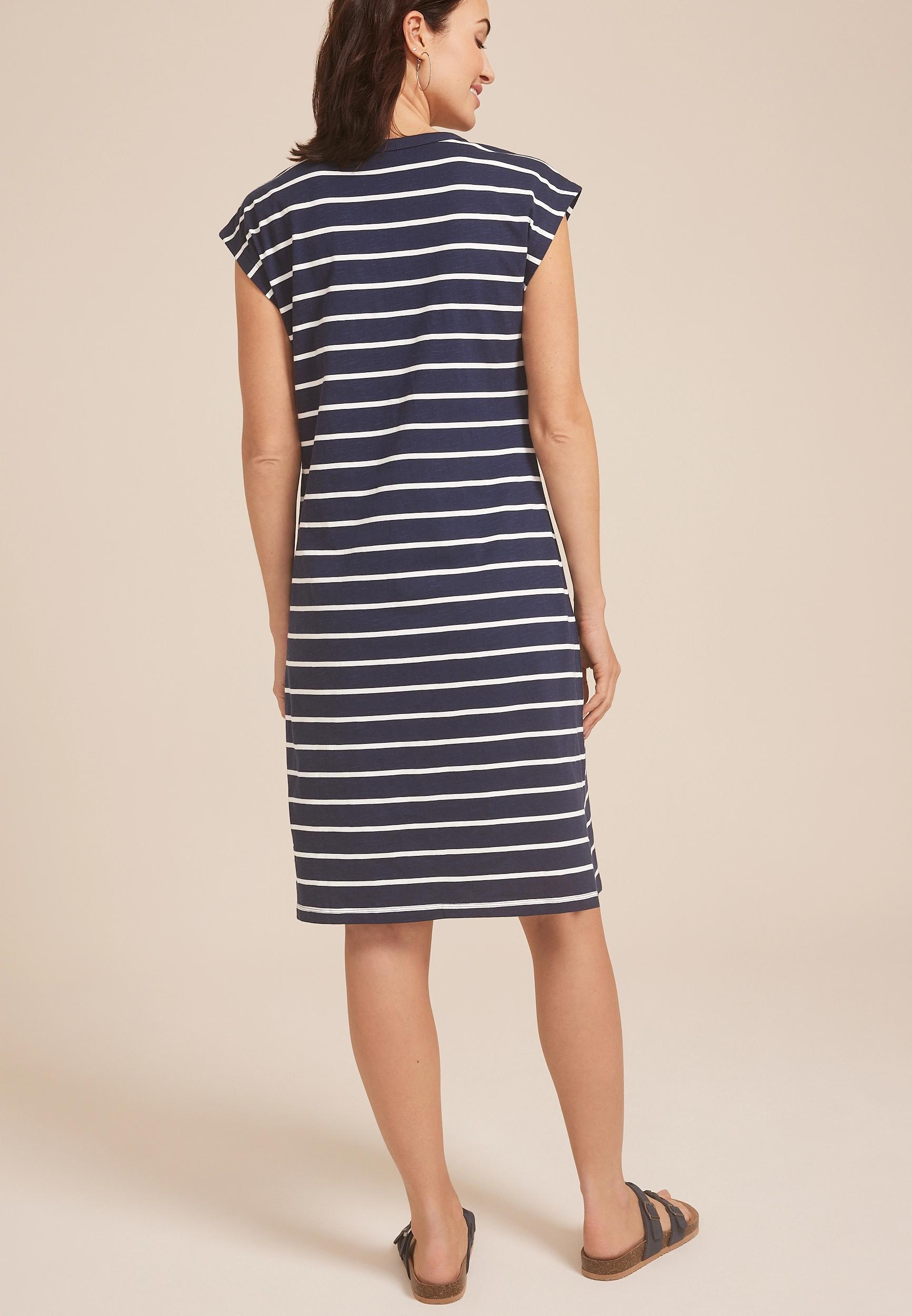 Maurices Womens 24/7 Crew Neck T Shirt Dress Blue Size X Large Product Image