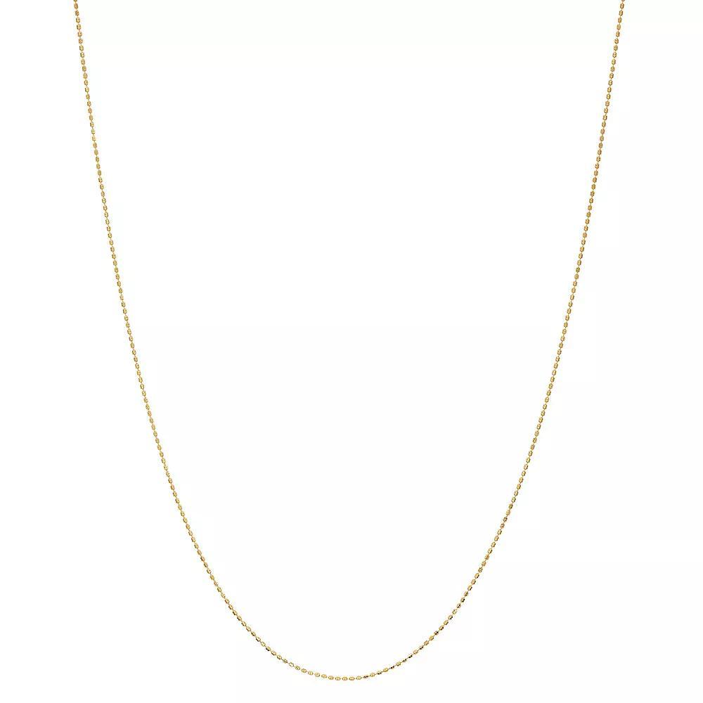 Primavera 24k Gold Over Sterling Silver Grooved Beaded Necklace, Womens Gold Tone Product Image