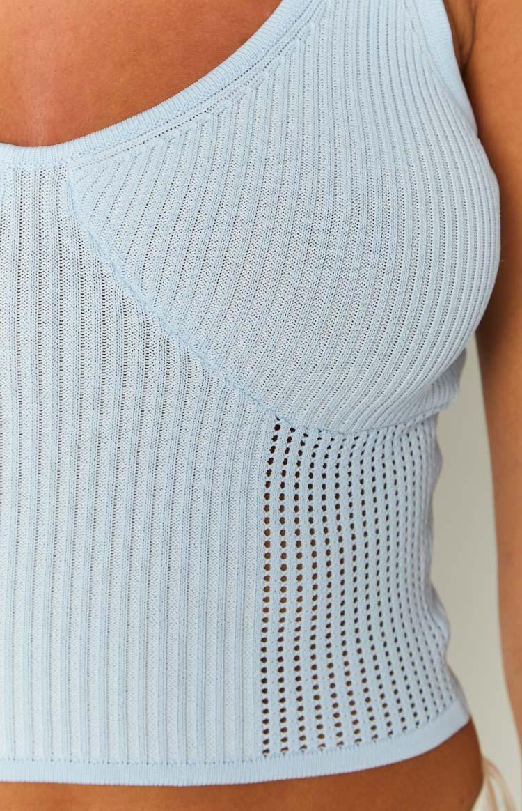 Madisyn Blue Knit Tank Product Image
