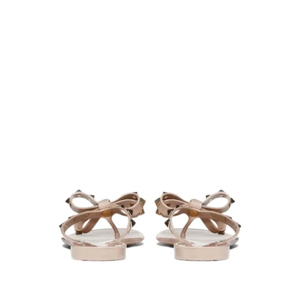 VALENTINO GARAVANI Women Rockstud Rubber Flip Flops In Beige Product Image