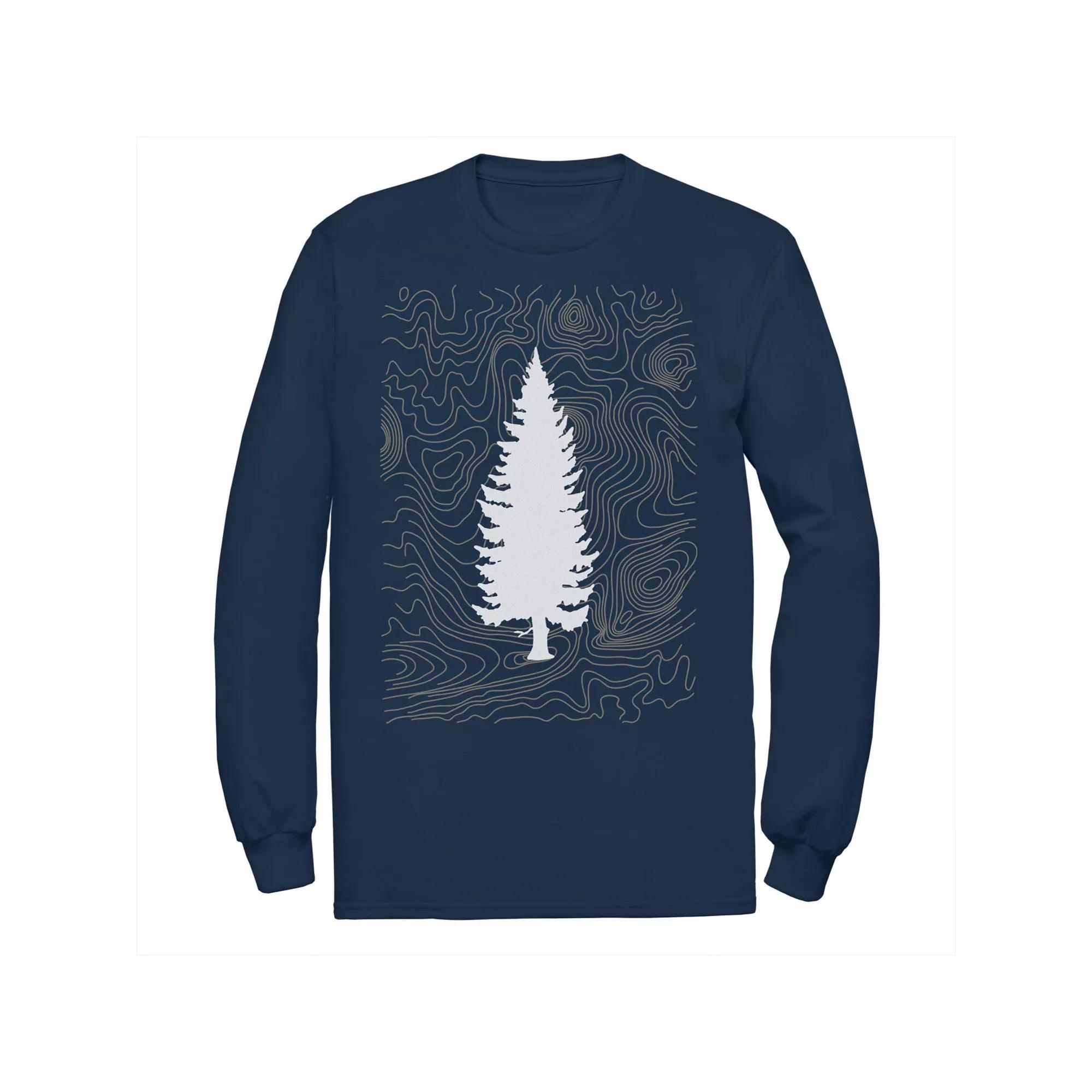 Men's Fifth Sun Tree Outline Sketched Lines Tee, Size: XXL, Blue Product Image