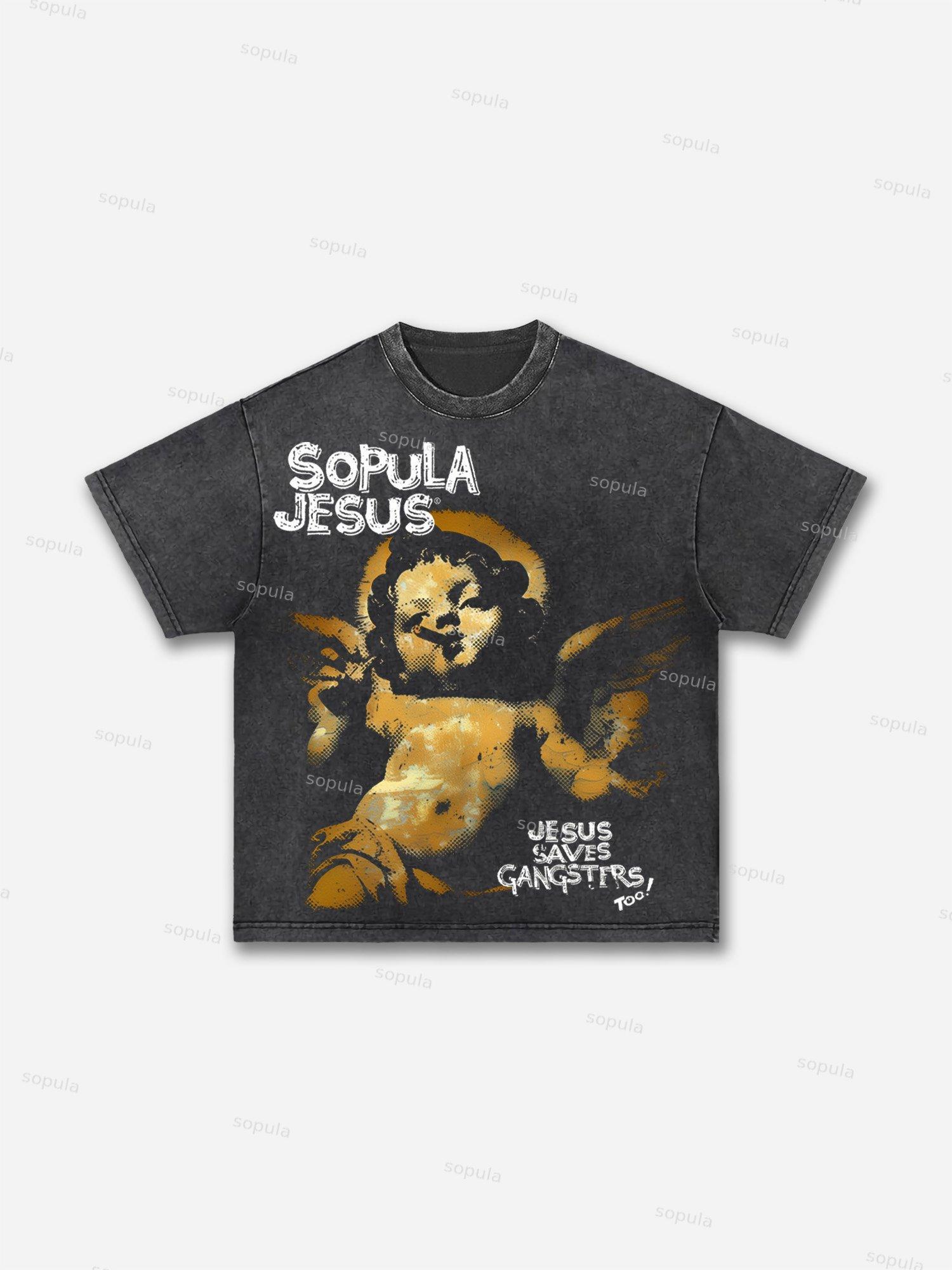Vintage Tokyo Art Graphic Acid Washed T-shirt Product Image