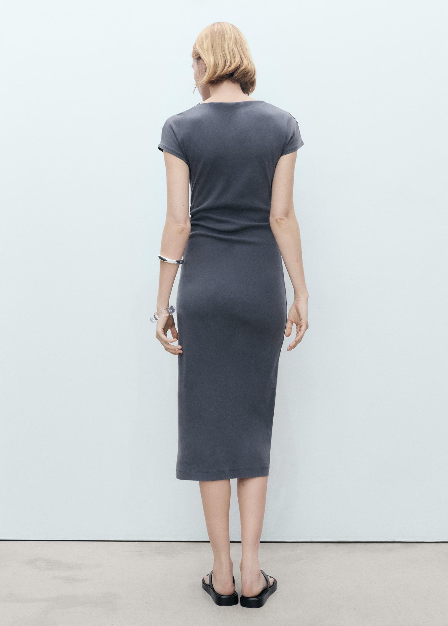 Midi-dress with draped detail - Women | MANGO USA Product Image