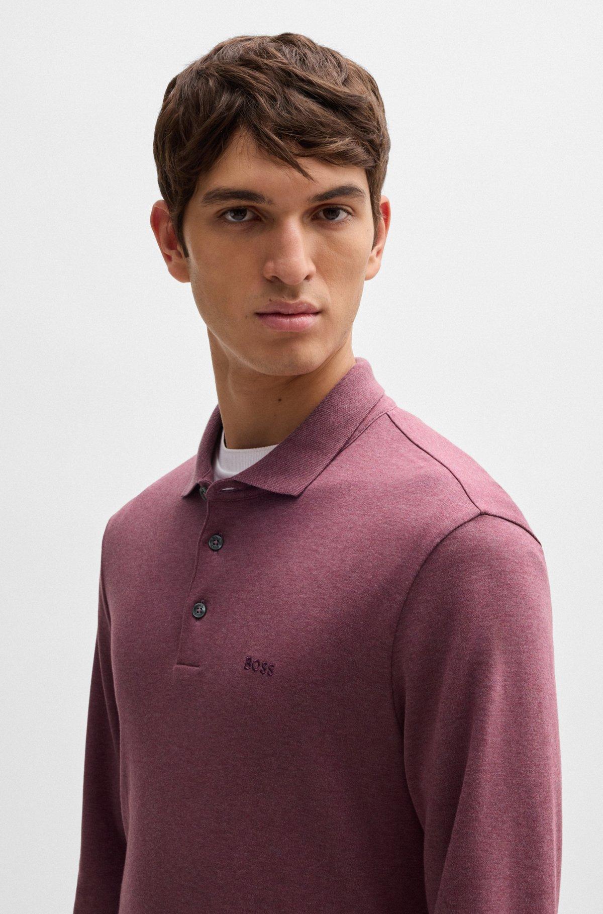 Regular-fit polo shirt in interlock cotton Product Image