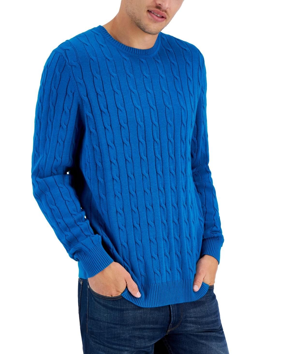 Club Room Mens Cable-Knit Cotton Sweater, Created for Macys Product Image