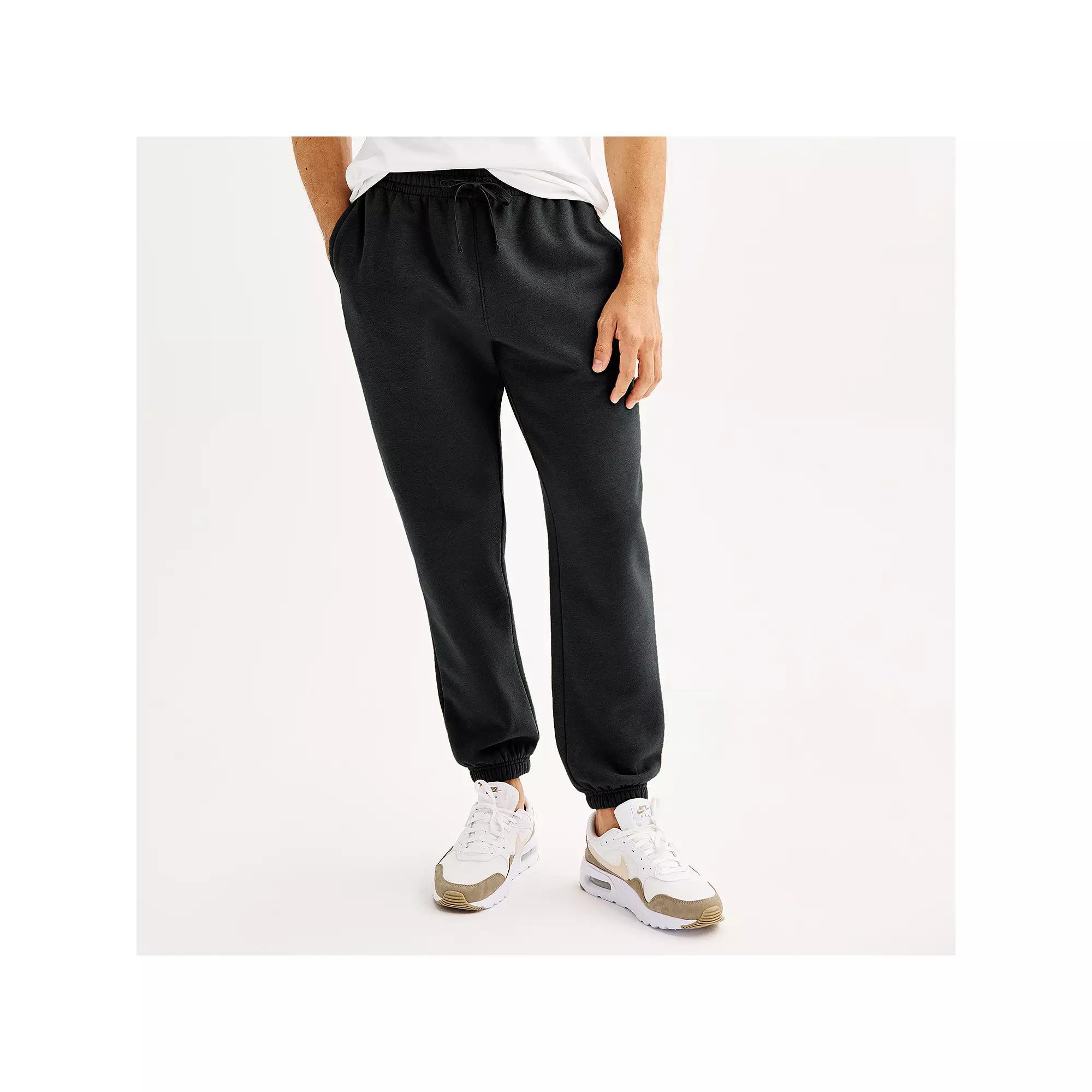 Men's Tek Gear® Ultra Soft Fleece Cinched Pants, Size: XL, Mineral Black Product Image