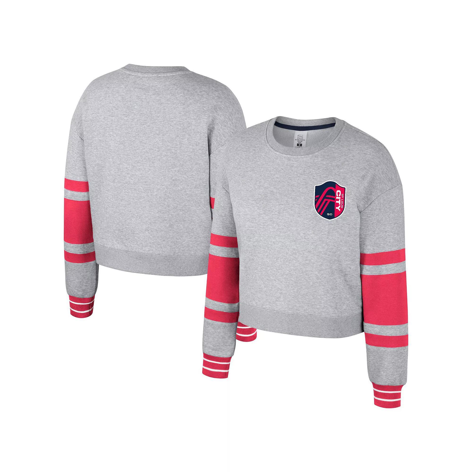 Women's Stadium Essentials Heather Gray St. Louis City SC Scrimmage Cropped Pullover Sweatshirt, Size: XL, Slc Grey Product Image