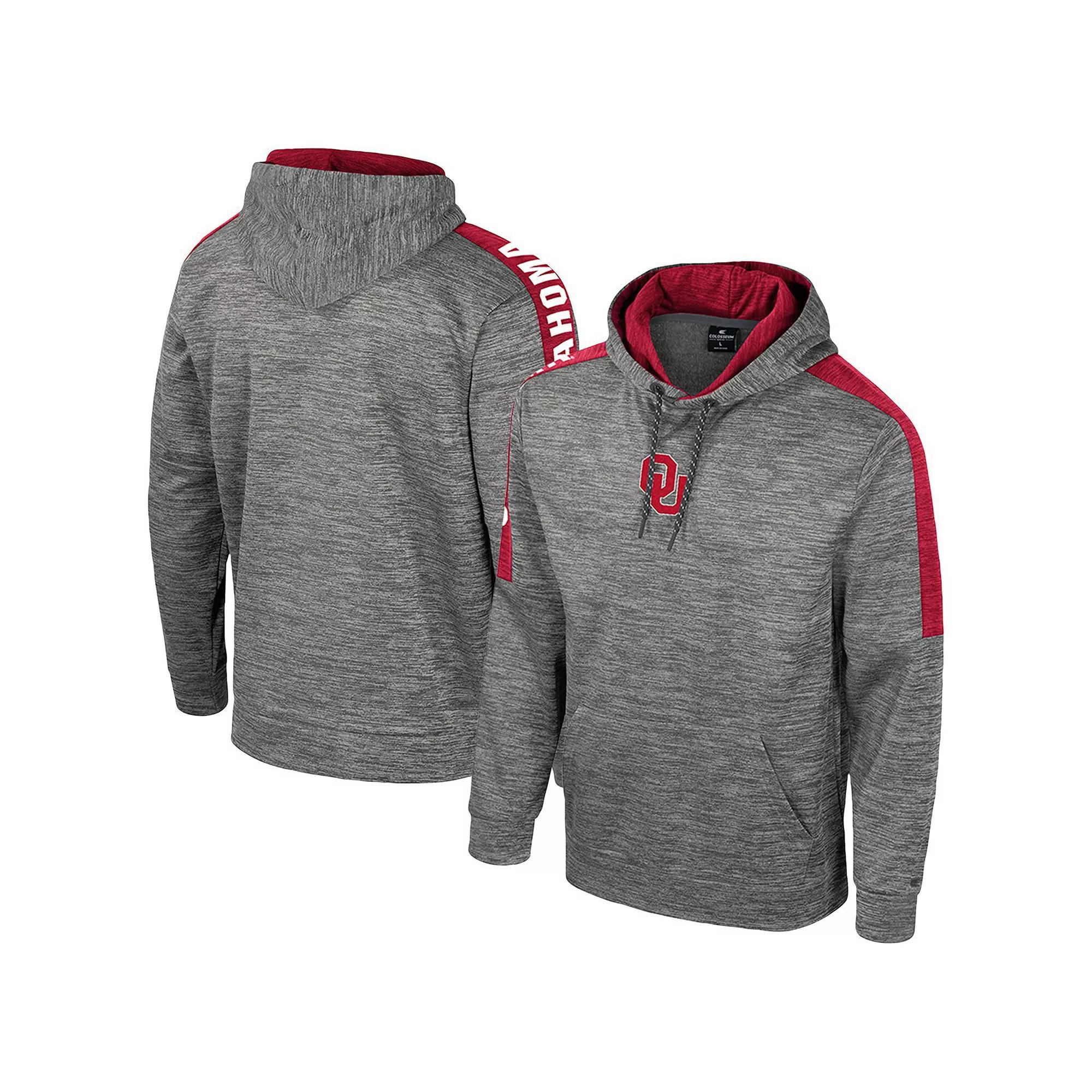 Mens Colosseum Heather Gray Oklahoma Sooners Dozer Pullover Hoodie Product Image