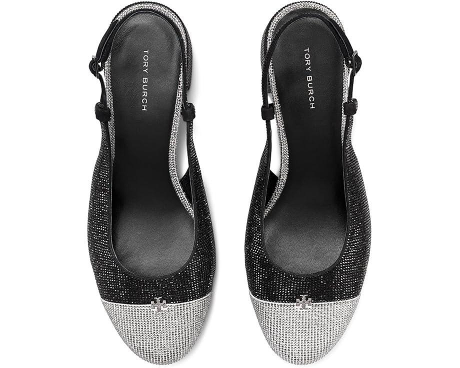 Women's Tory Burch Cap-Toe Pave Slingback 45MM Product Image