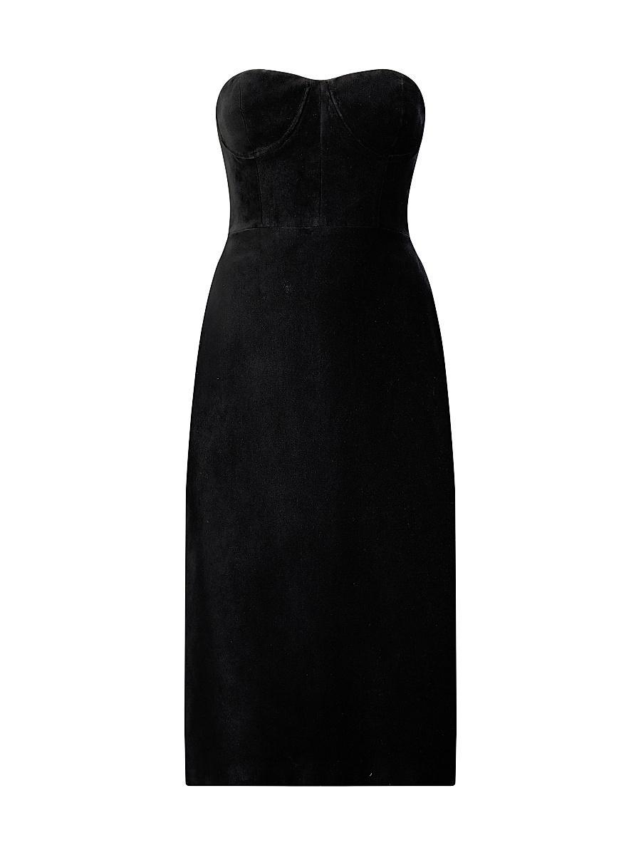 Womens Velvet Bustier Strapless Dress Product Image