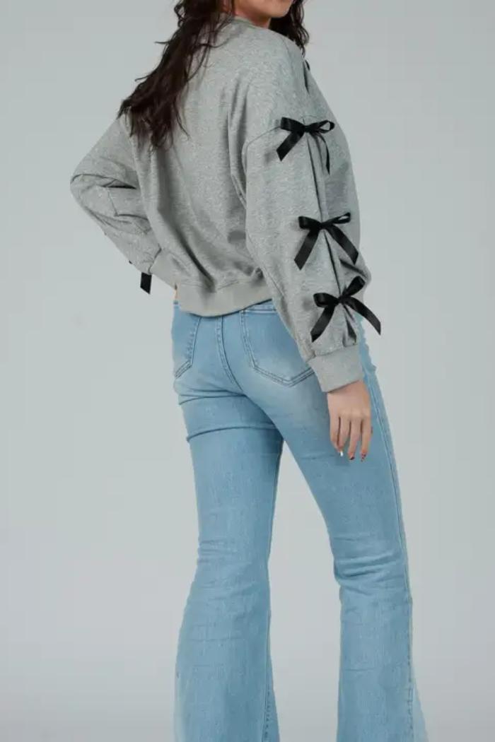 Ribbon Sleeve Sweater Product Image