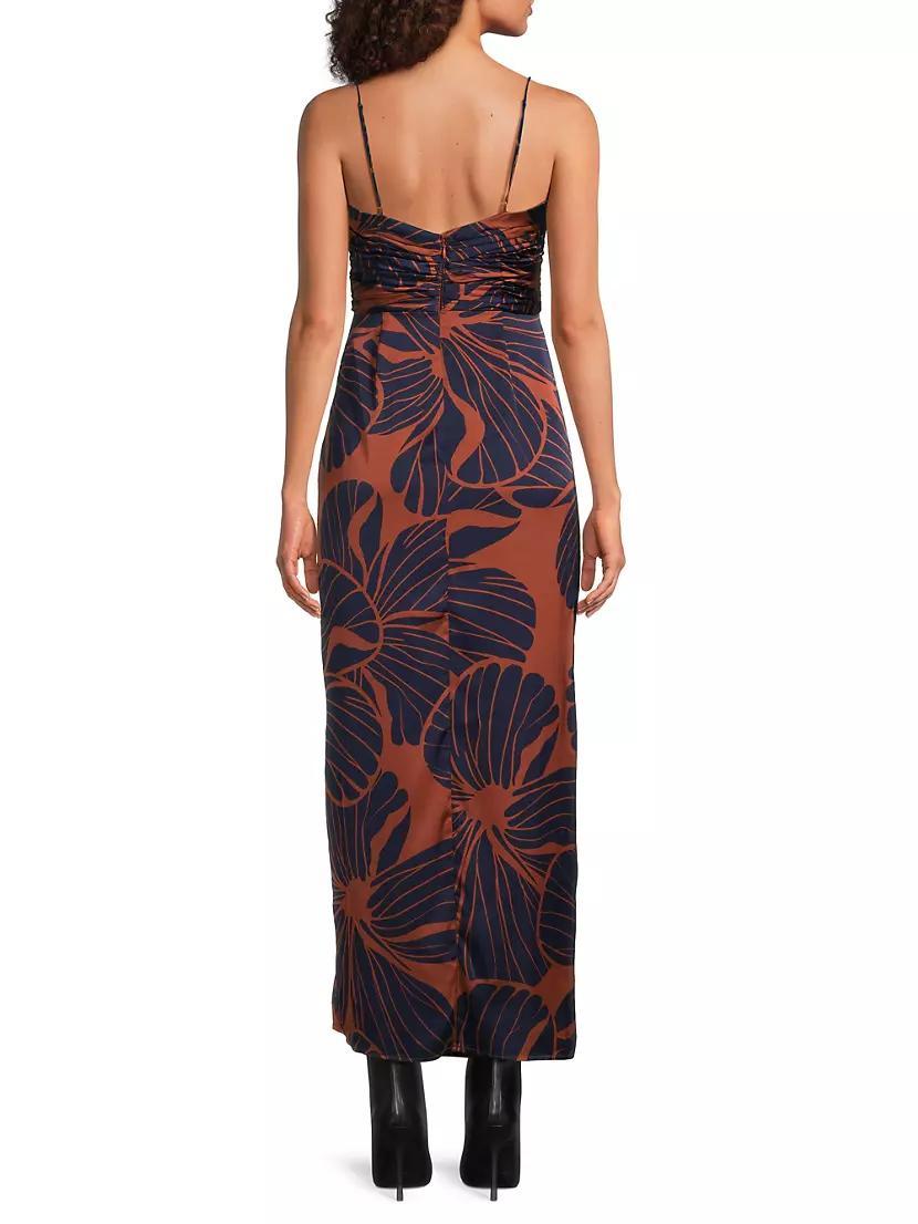 Luxe Floral Satin Maxi Dress Product Image