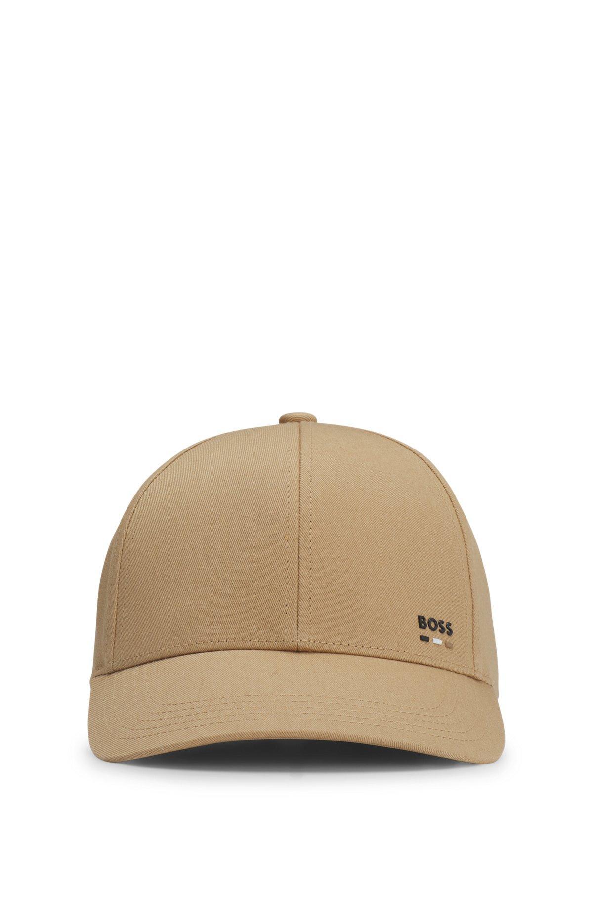 BOSS - Cotton-twill cap with logo trim - Beige Product Image
