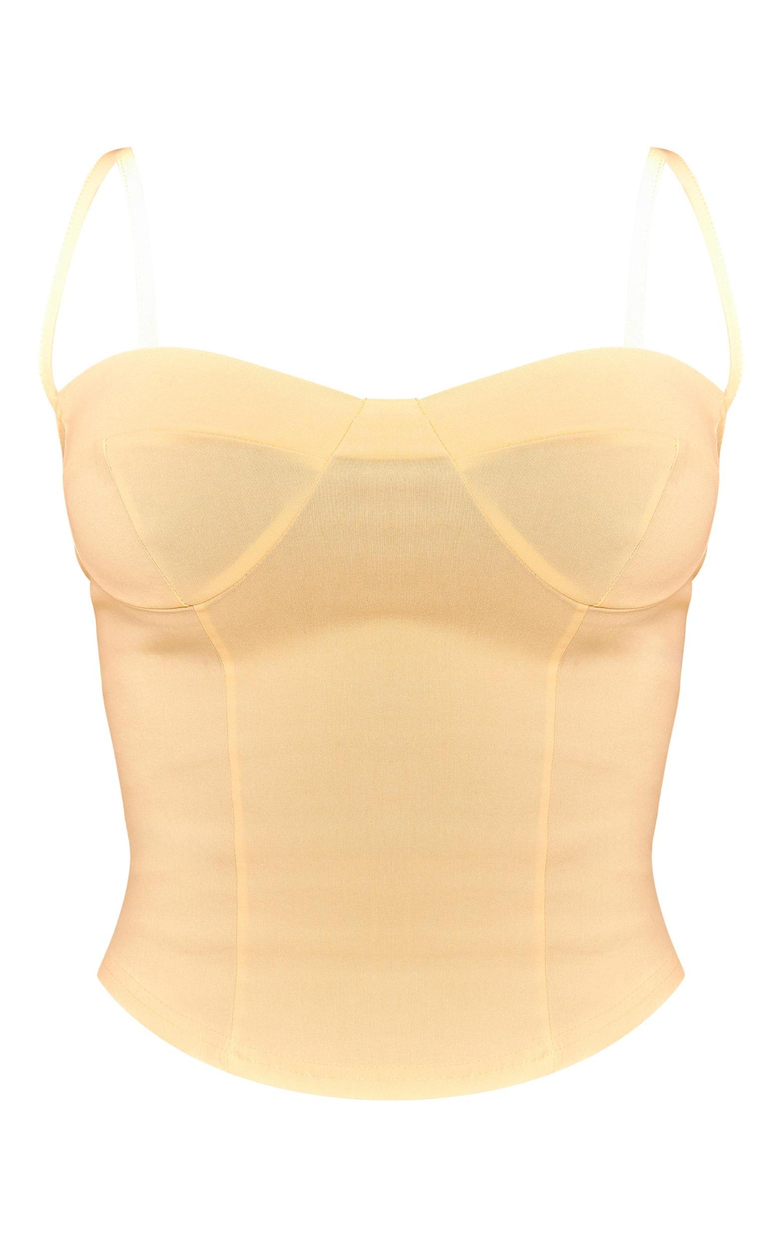 Lemon Curved Hem Bengaline Corset Product Image