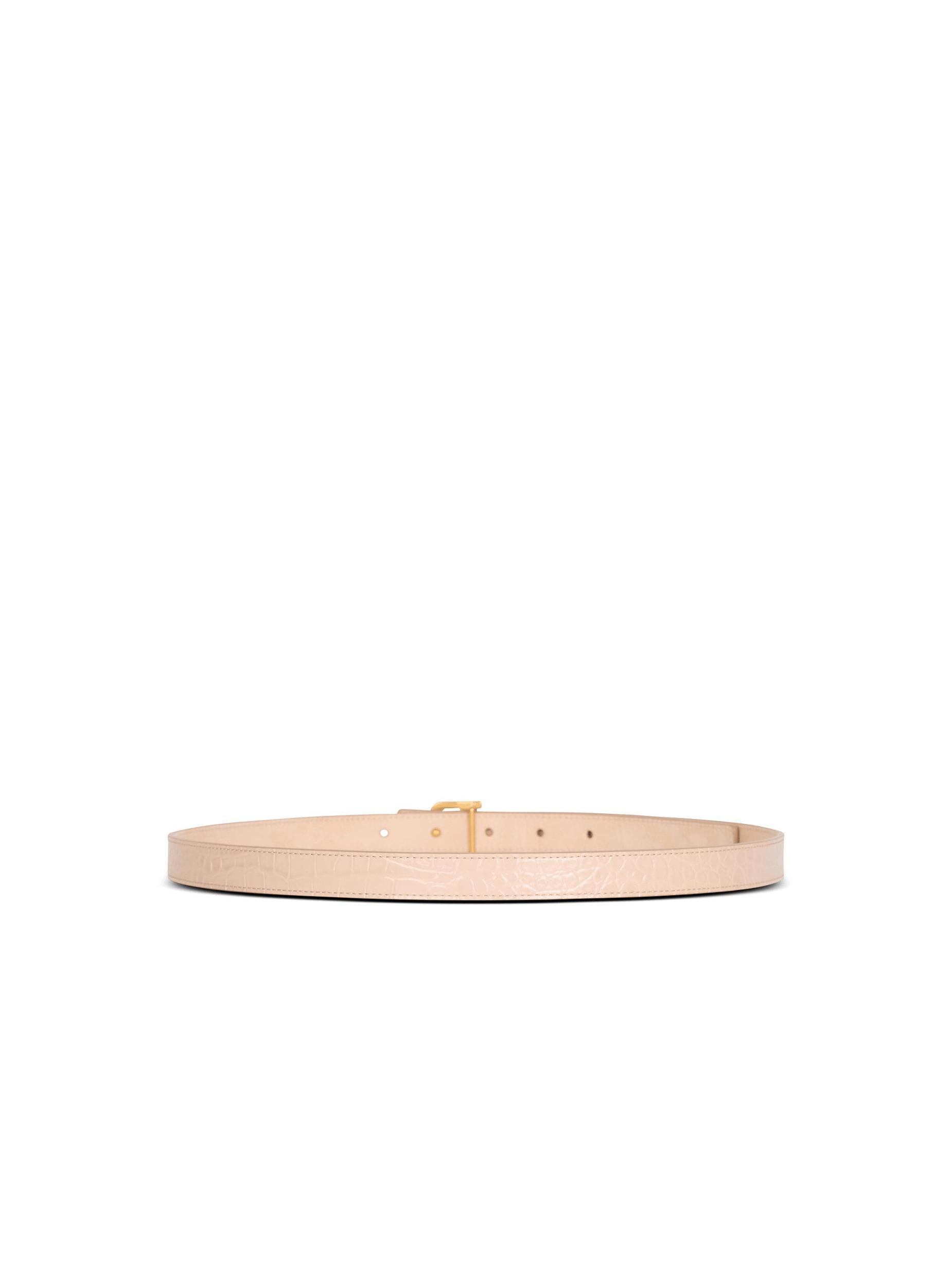 Thin B-Belt in crocodile-embossed calfskin Product Image