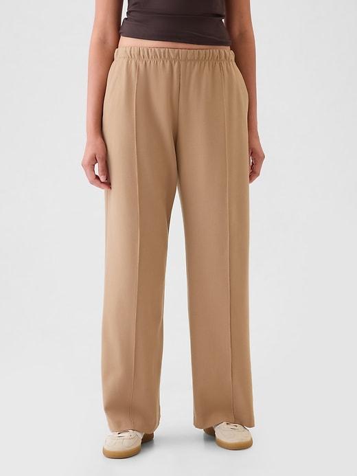 Wide-Leg Seamed Pull-On Pants Product Image