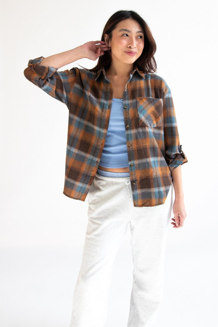 Roll Sleeve Flannel Shirt Product Image