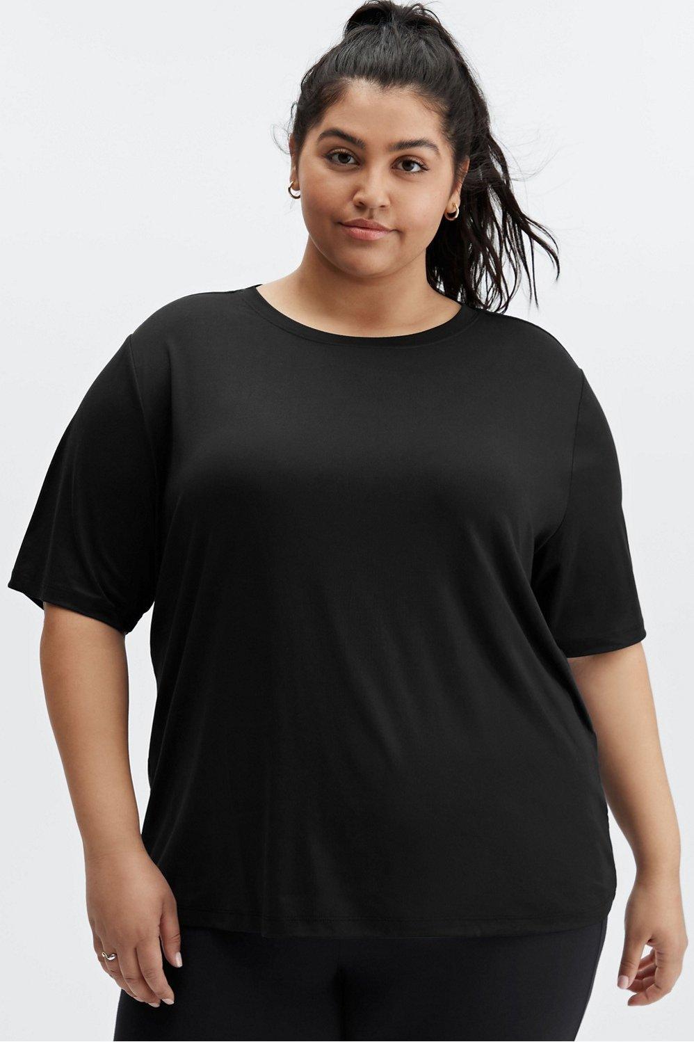 Fabletics Blake Short-Sleeve Tee Womens black plus Size 2X Product Image