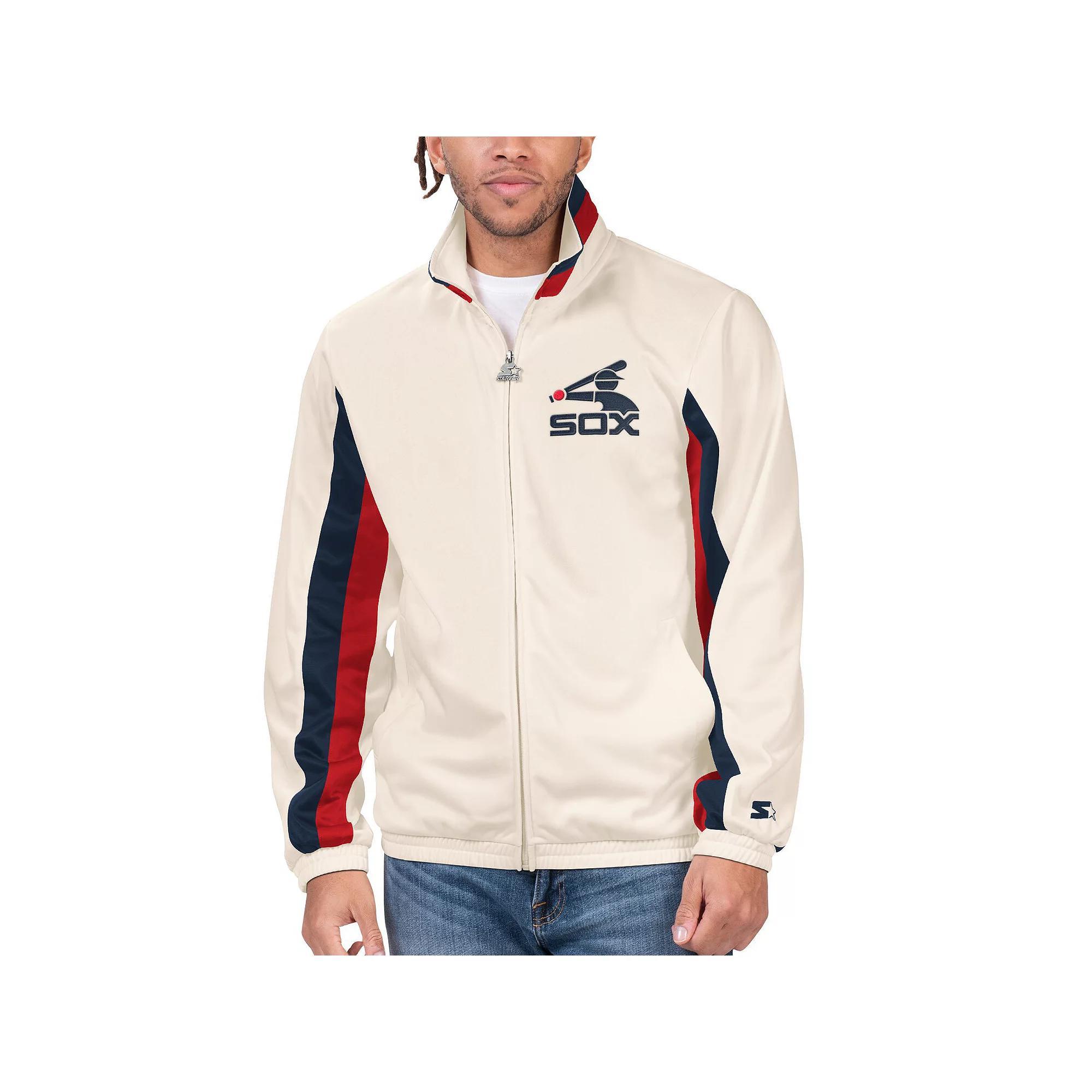 Men's Starter Cream Chicago White Sox Rebound Cooperstown Collection Full-Zip Track Jacket, Size: Medium, Beige Product Image