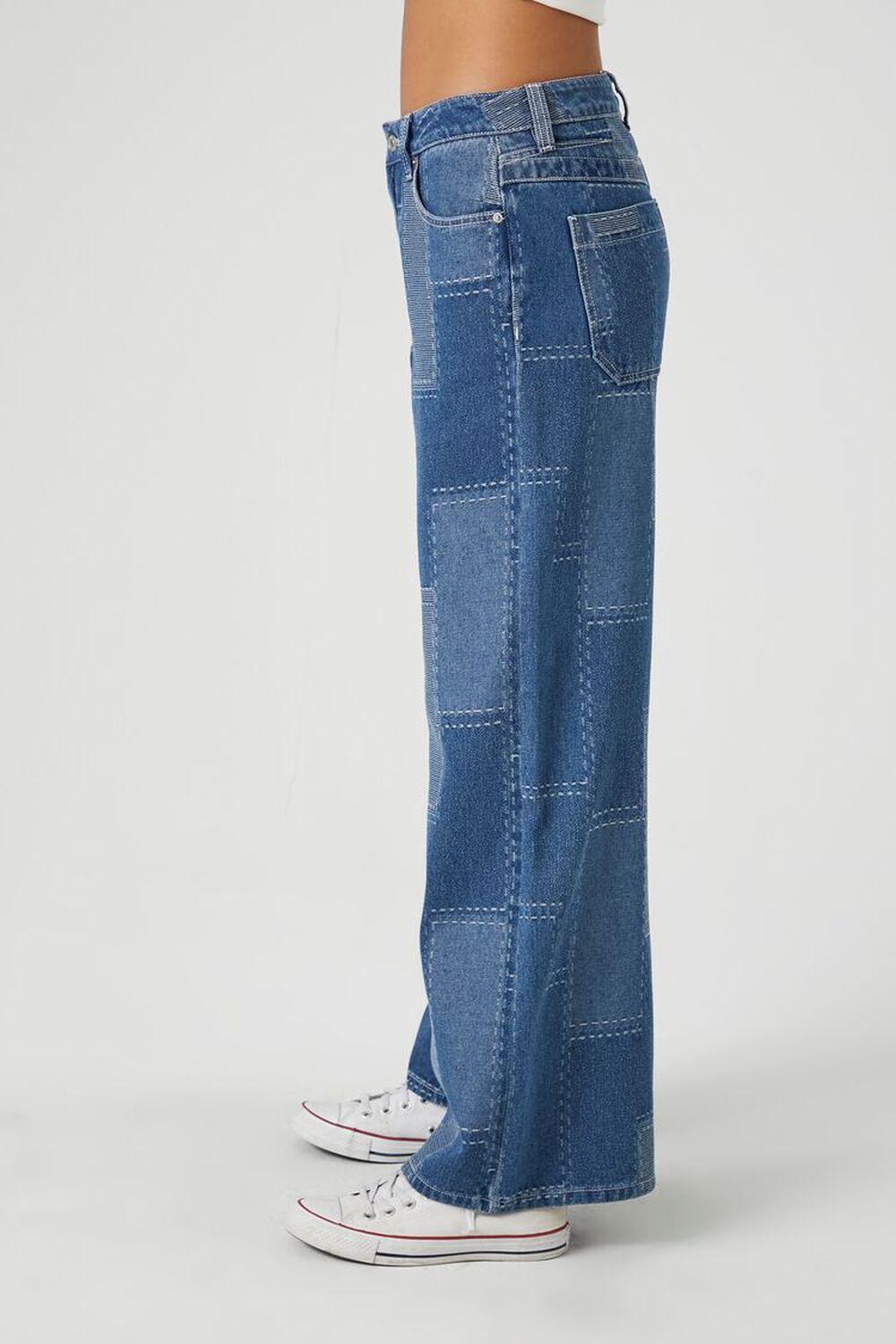 Patchwork Mid-Rise Baggy Jeans | Forever 21 Product Image