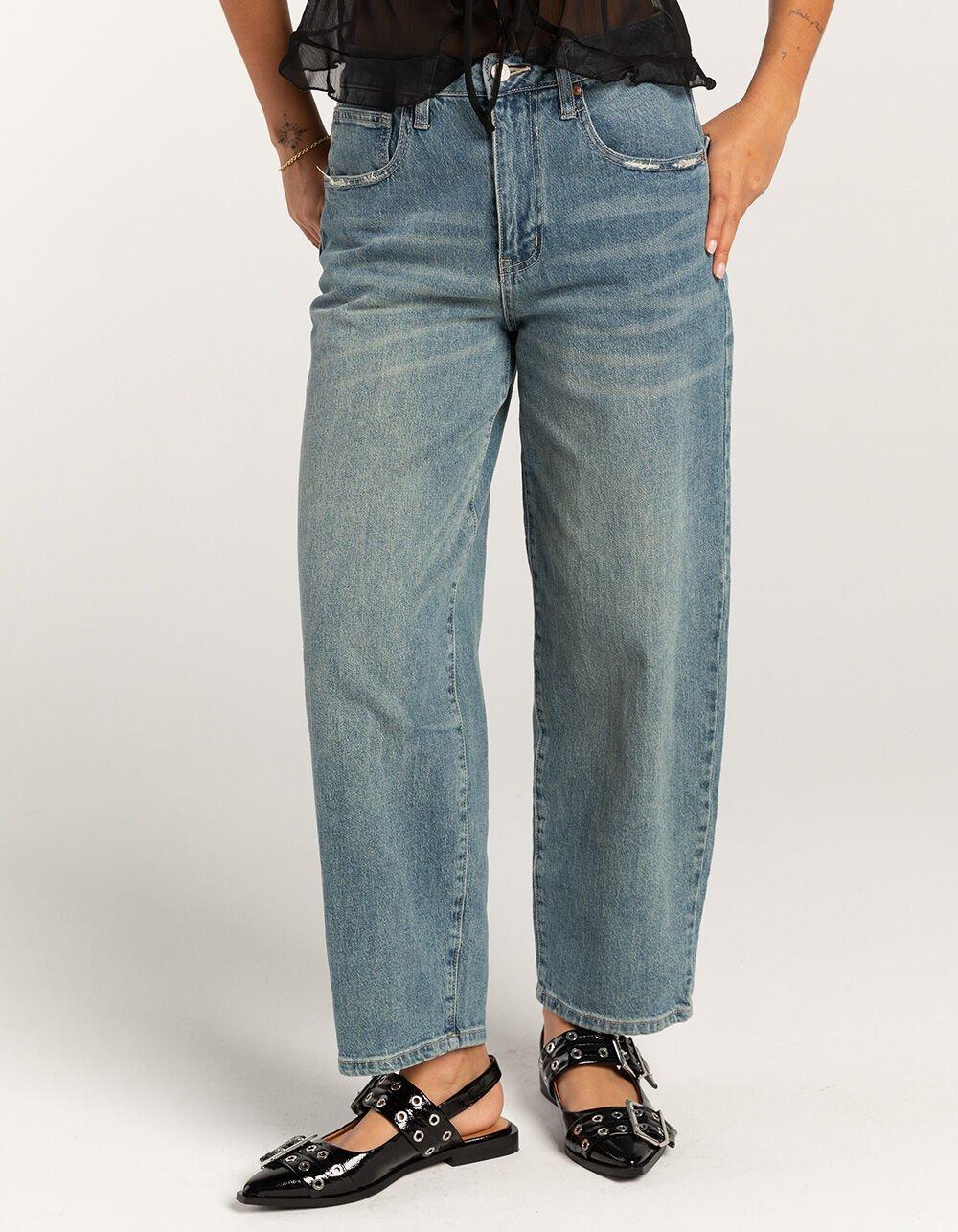 RSQ Womens Barrel Leg Jeans - MEDIUM WASH Product Image