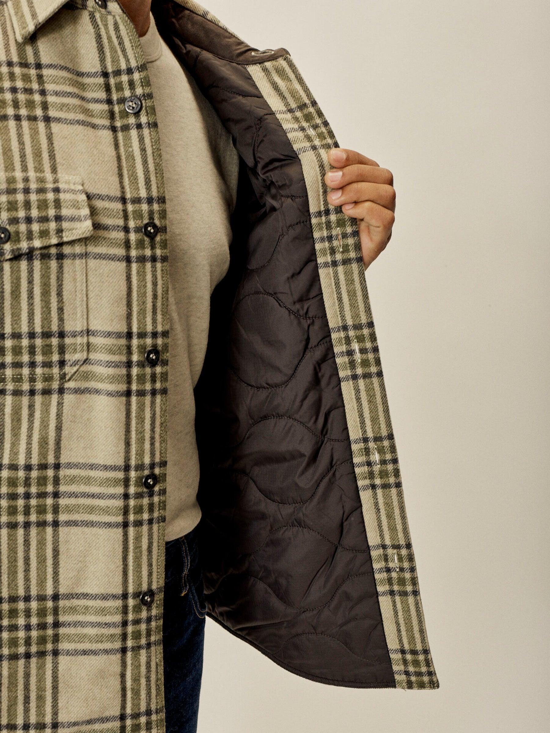 Khaki/Olive Wool Plaid CPO Jacket Product Image