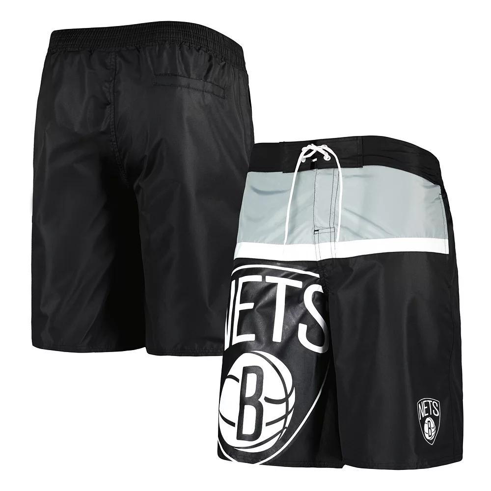 Men's G-III Sports by Carl Banks Black Brooklyn Nets Sea Wind Swim Trunks, Size: Large Product Image