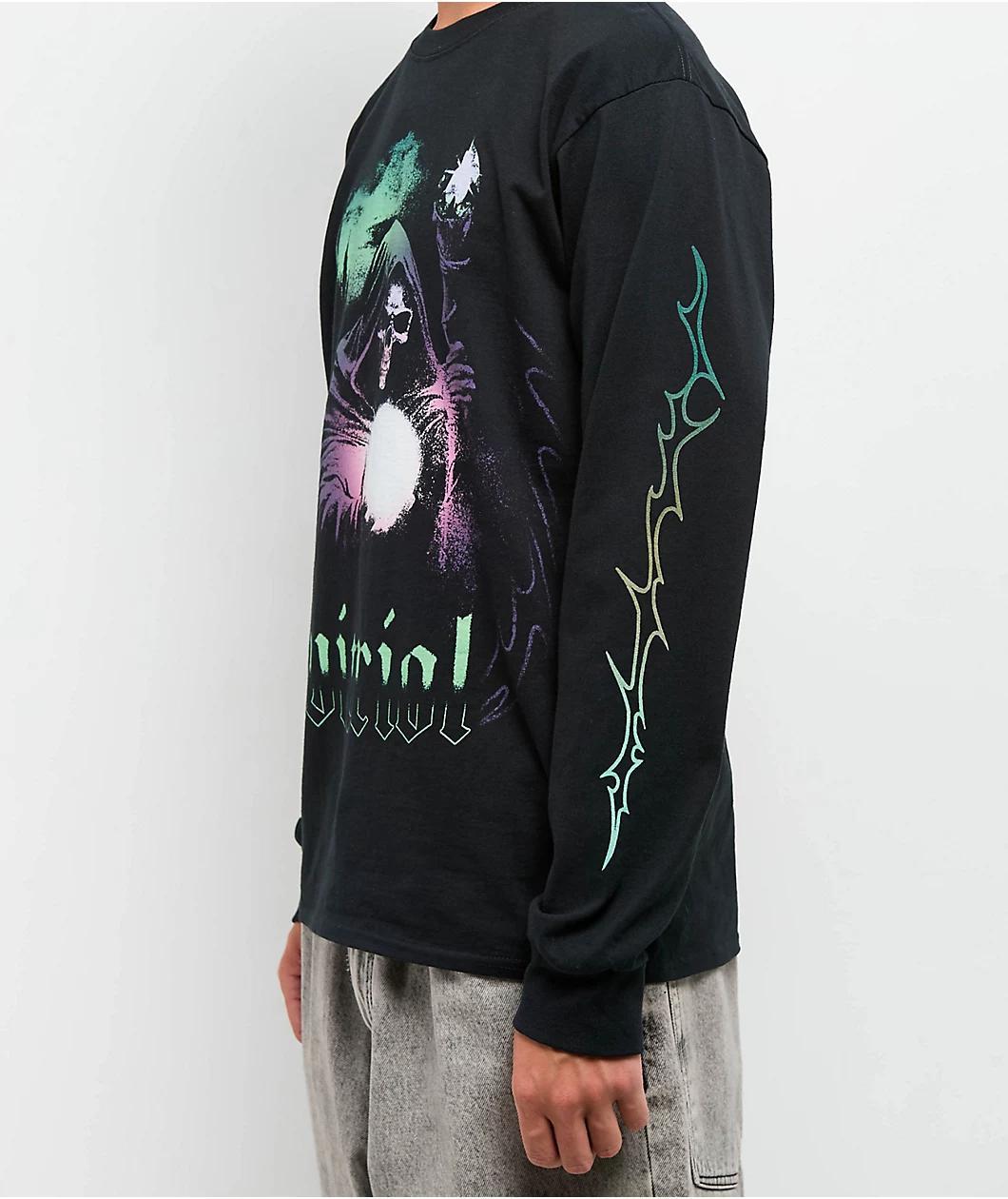 Vitriol Reaper Fantasy Black Long Sleeve T-Shirt Product Image