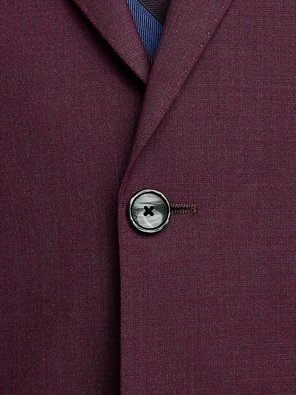 Wool Stretch Bengaline Peak Lapel Suit Jacket - Plum Product Image