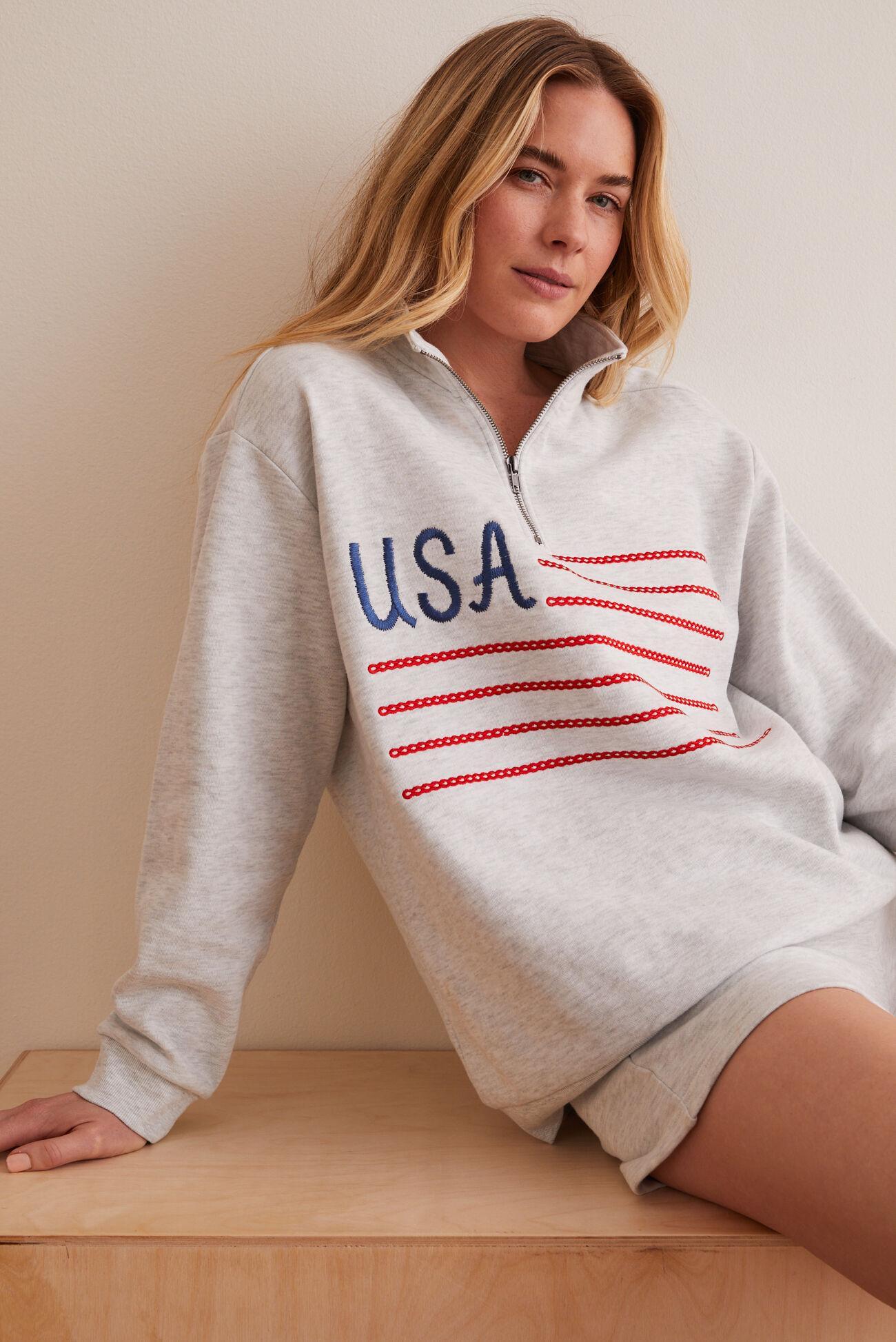 USA Embroidered Quarter Zip Product Image