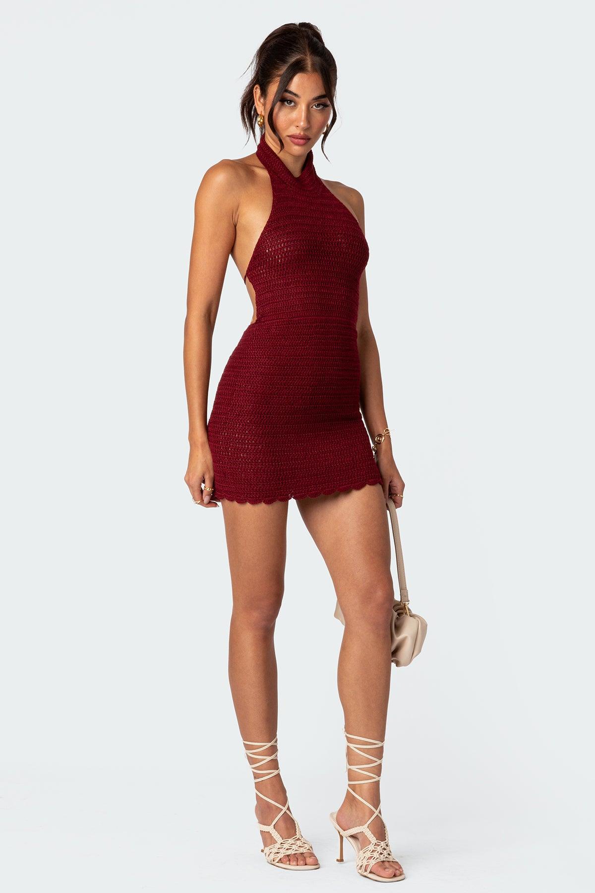 Novalie Crochet Open Back Mini Dress Product Image