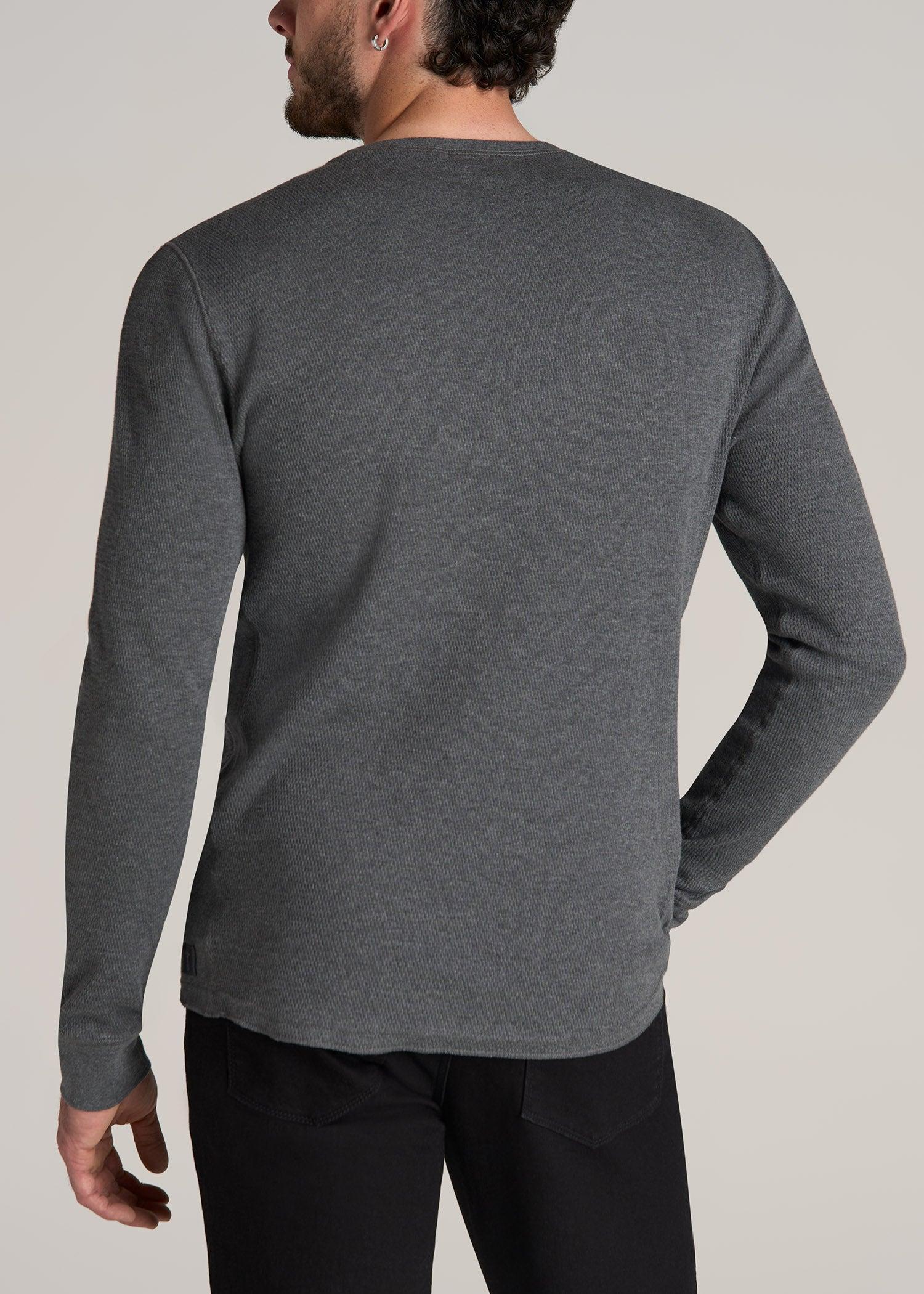 Double Honeycomb Thermal Crewneck  for Tall Men in Charcoal Mix Product Image