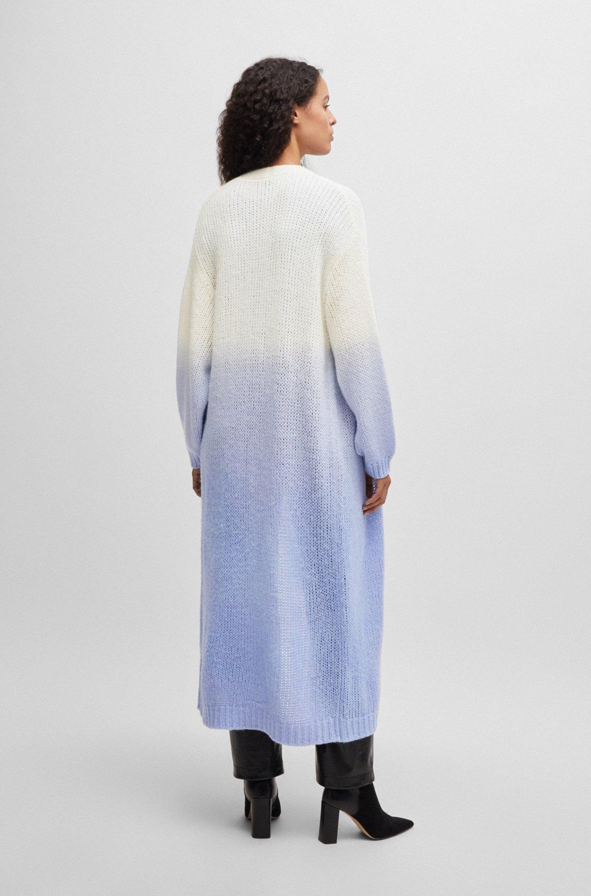 Long-length dip-dye cardigan with wool and alpaca Product Image