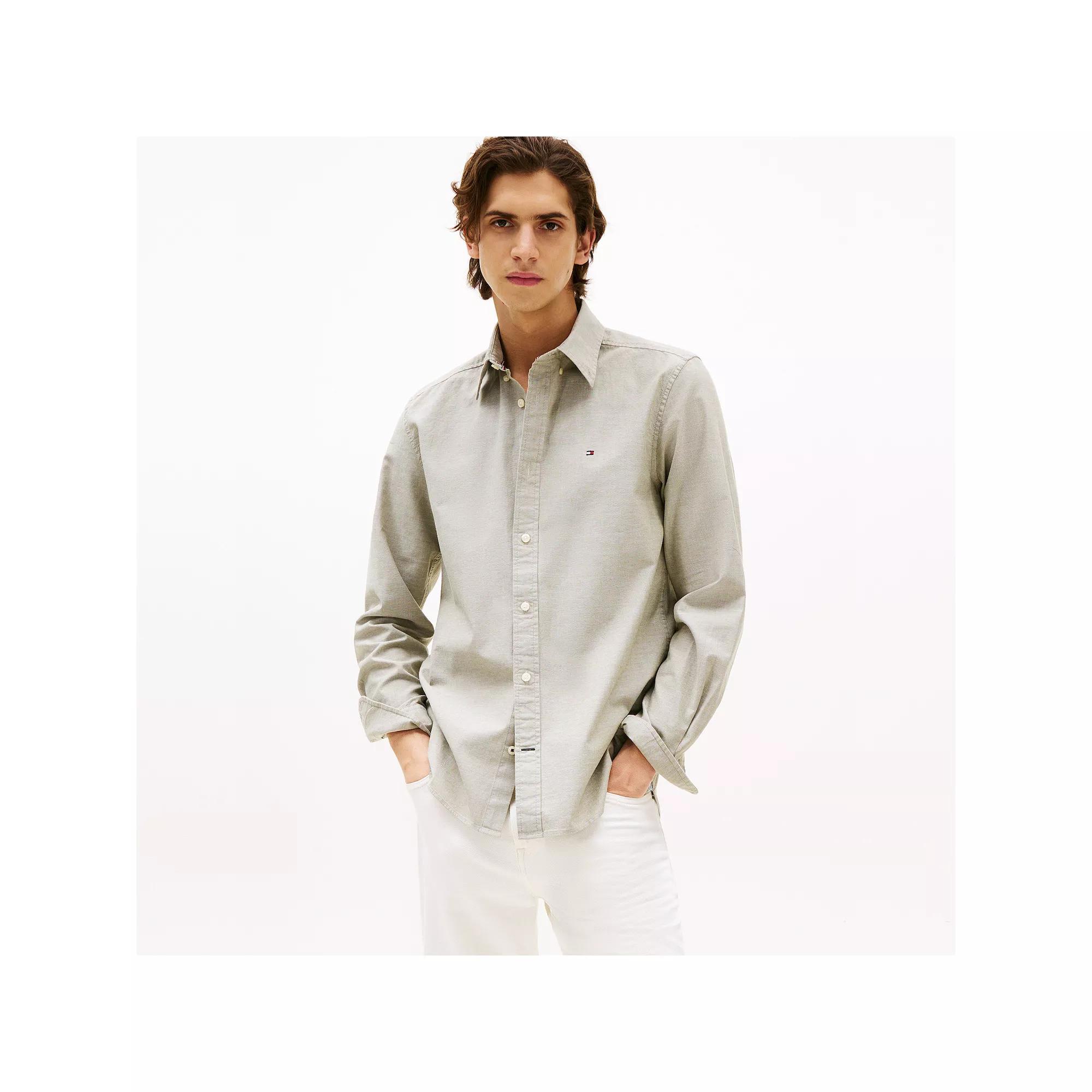 Men's Tommy Hilfiger Regular Fit Essential Stretch Oxford Shirt, Size: XXL, Medium Red Product Image