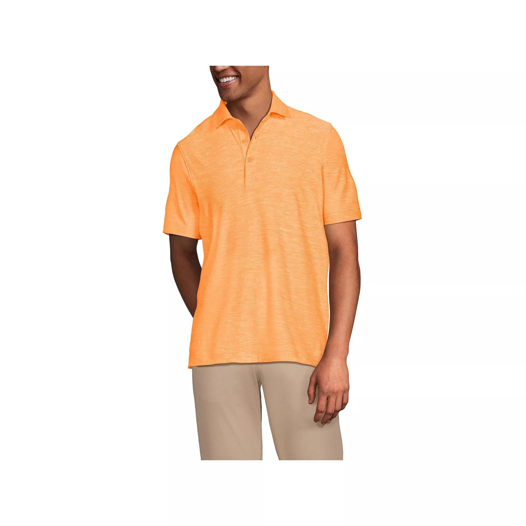 Men's Lands' End Short Sleeve Soft Performance Hybrid Polo Shirt, Size: XXL, Orange Space Dye Product Image