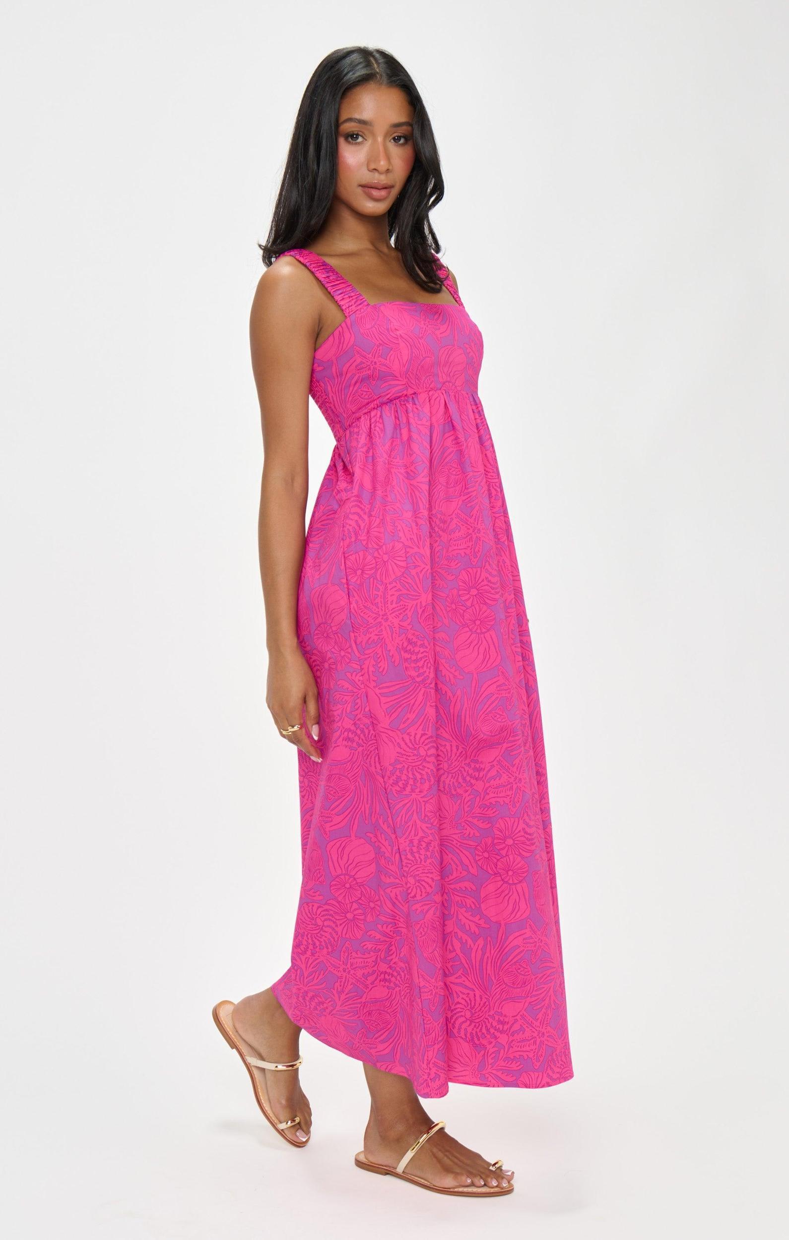 Fling Midi Dress ~ Pink Shells Poplin Product Image
